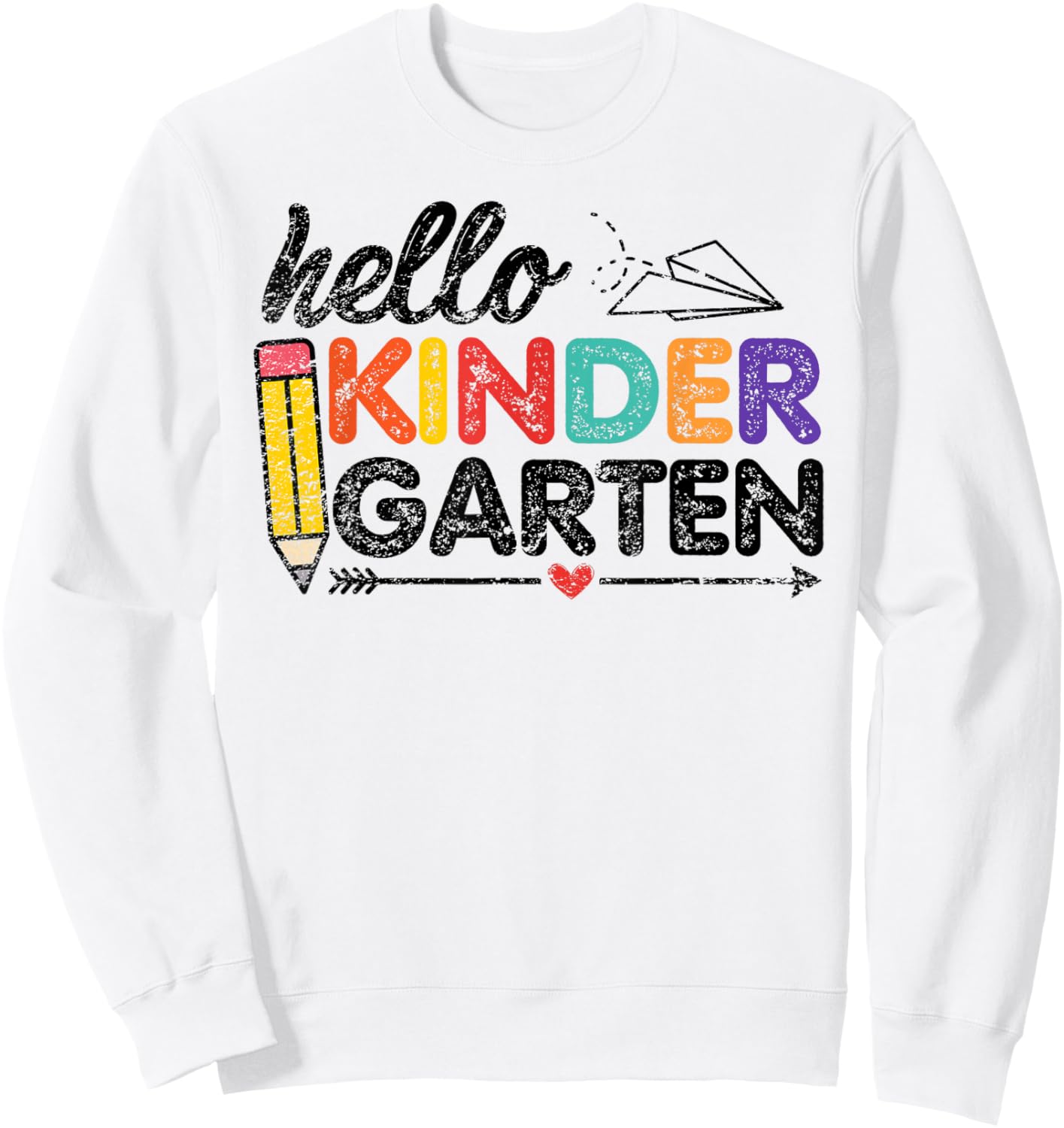 Cute Hello Kindergarten - Kids Teacher Back to School Sweatshirt - Sweatshirt | White