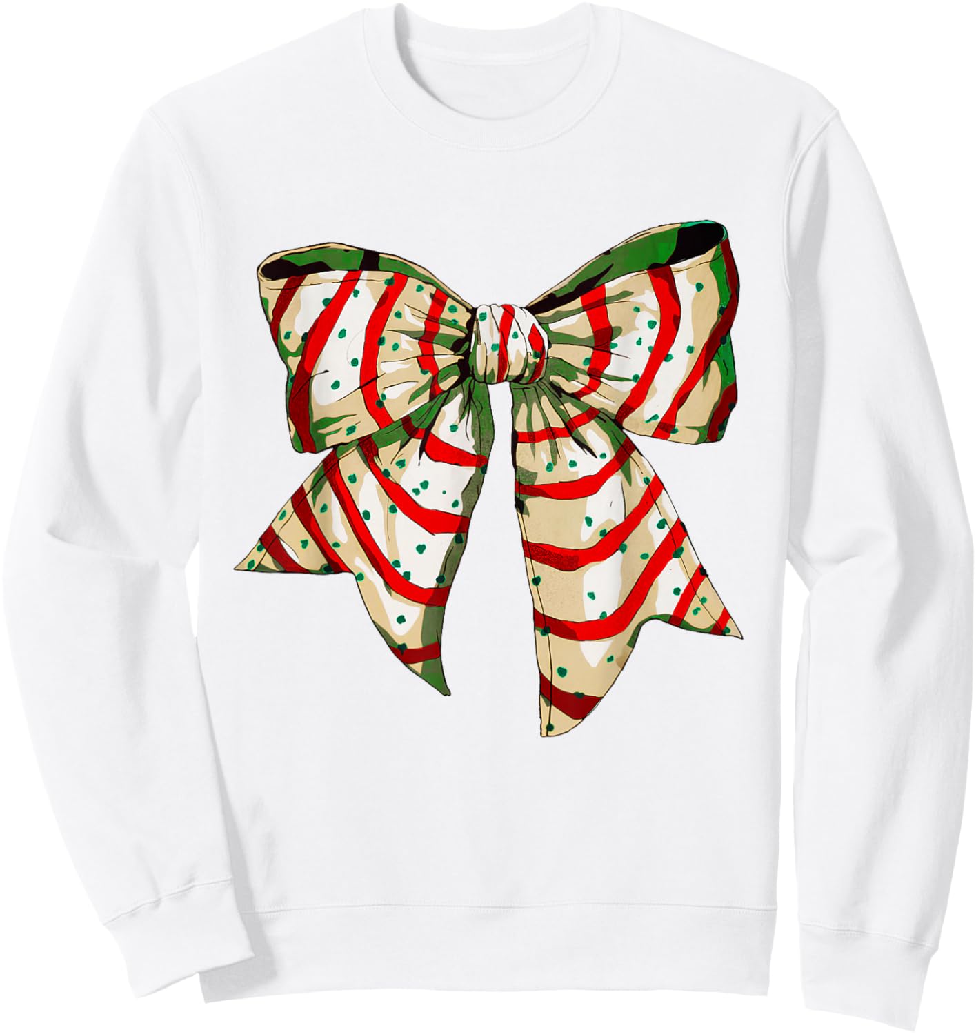 Funny Christmas Outfit Women Kids Christmas Coquette Bow Tree Cakes Xmas Pajamas Women Girl Sweatshirt - Sweatshirt | White
