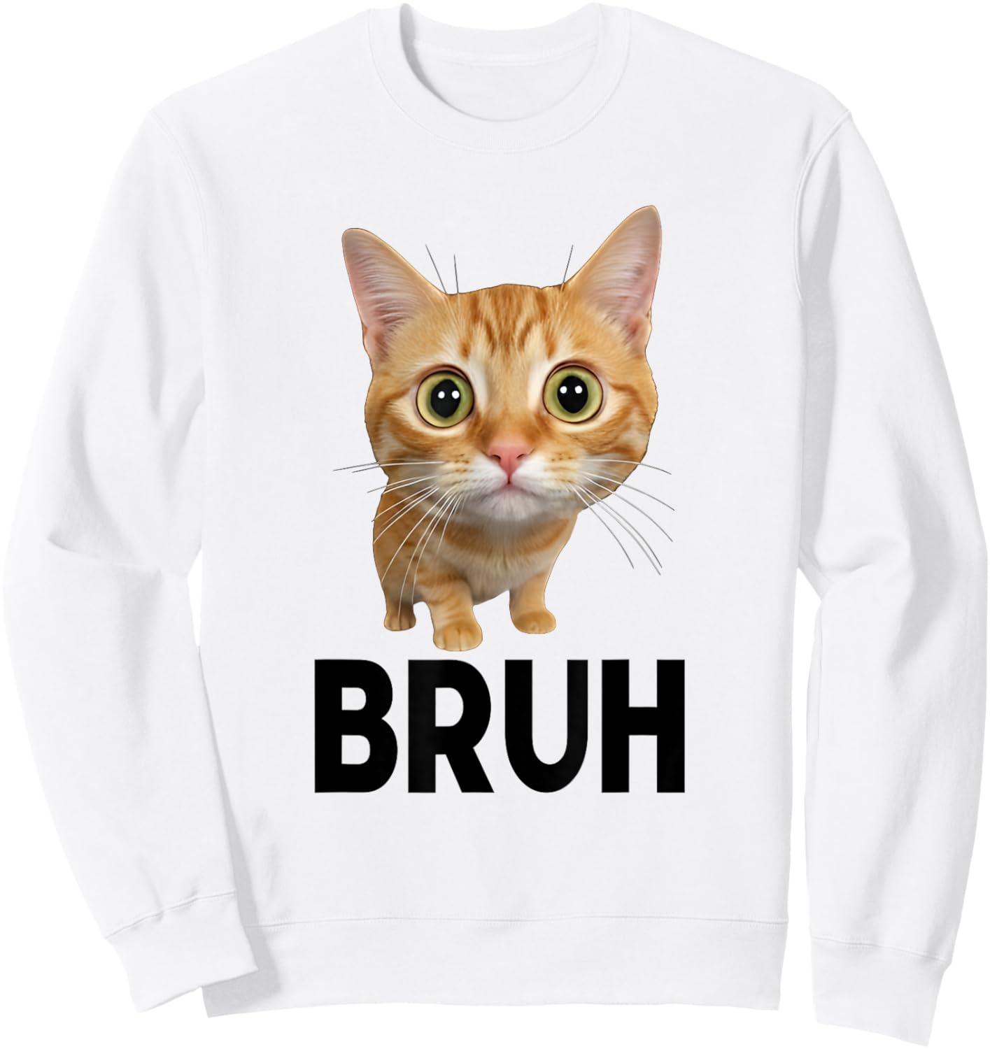 Funny Cat Saying Bruh Meme Boys Girls Teen Bruh Kitten Sweatshirt - Sweatshirt | White