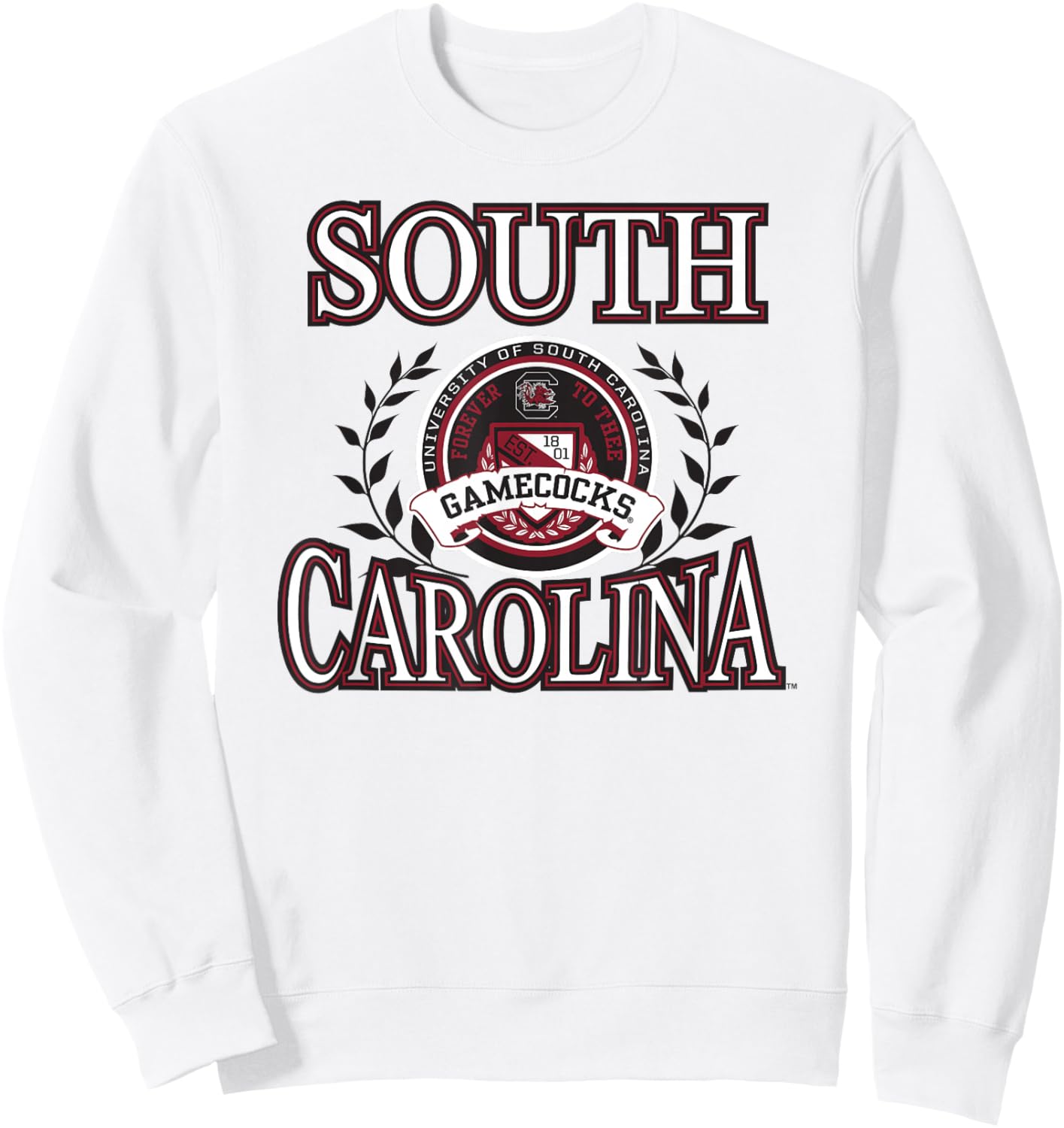 South Carolina Gamecocks Laurels Officially Licensed Sweatshirt - Sweatshirt | White