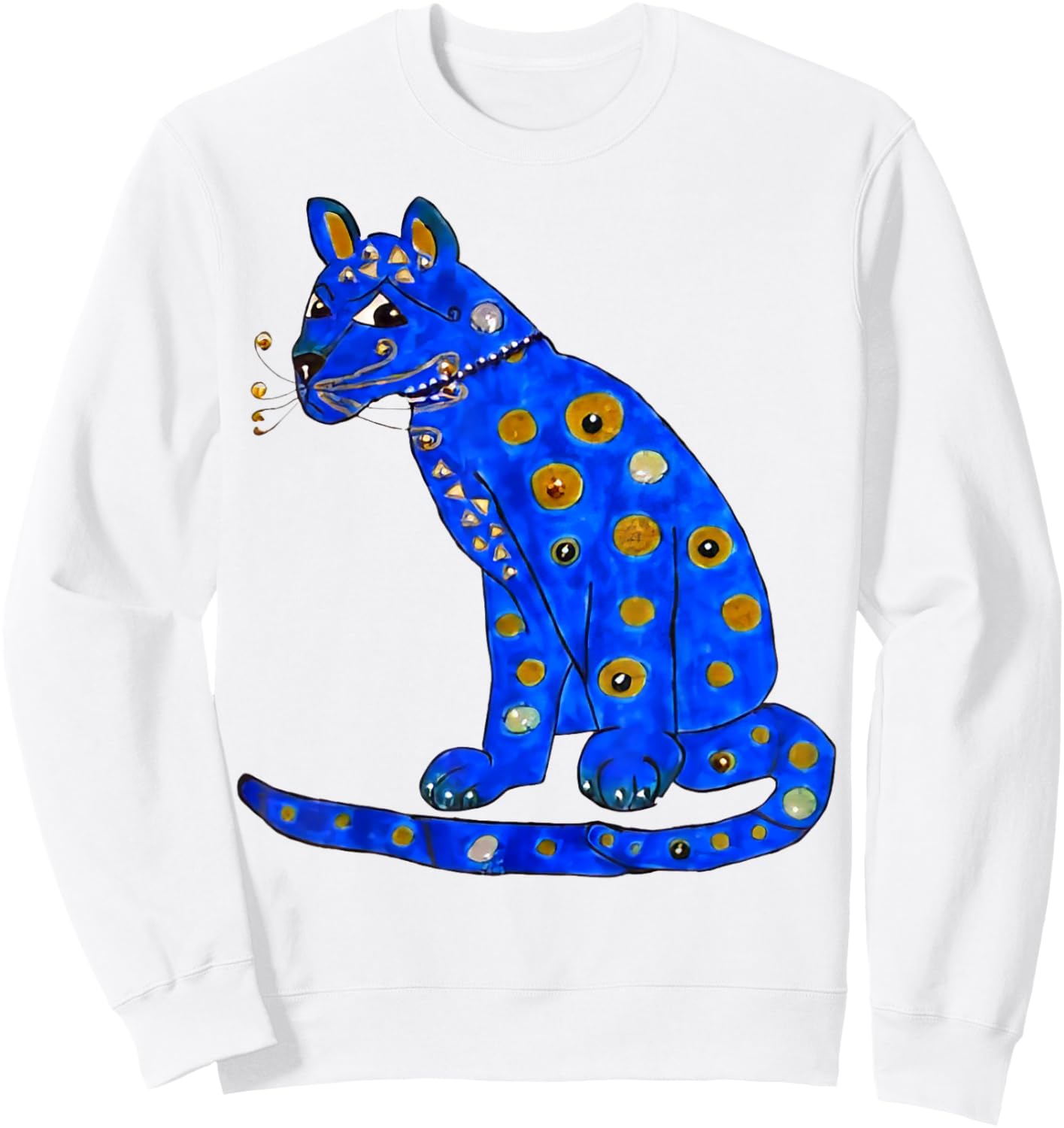 Cute Pet In My Heart -Adults Blue Ugly Blue Cat Sweatshirt - Sweatshirt | White