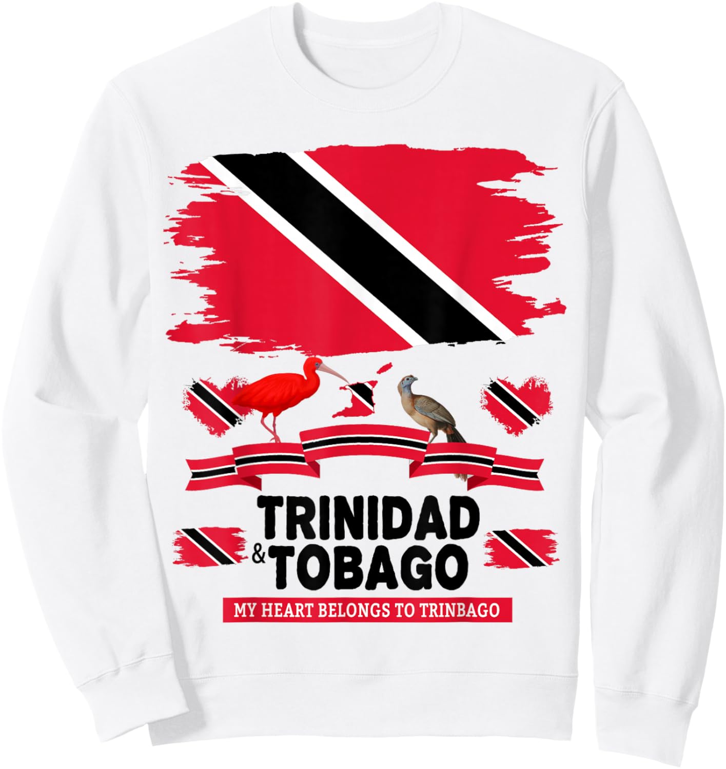 Trinidad Flag Idea with Trinidad & Tobago Culture Sweatshirt - Sweatshirt | White
