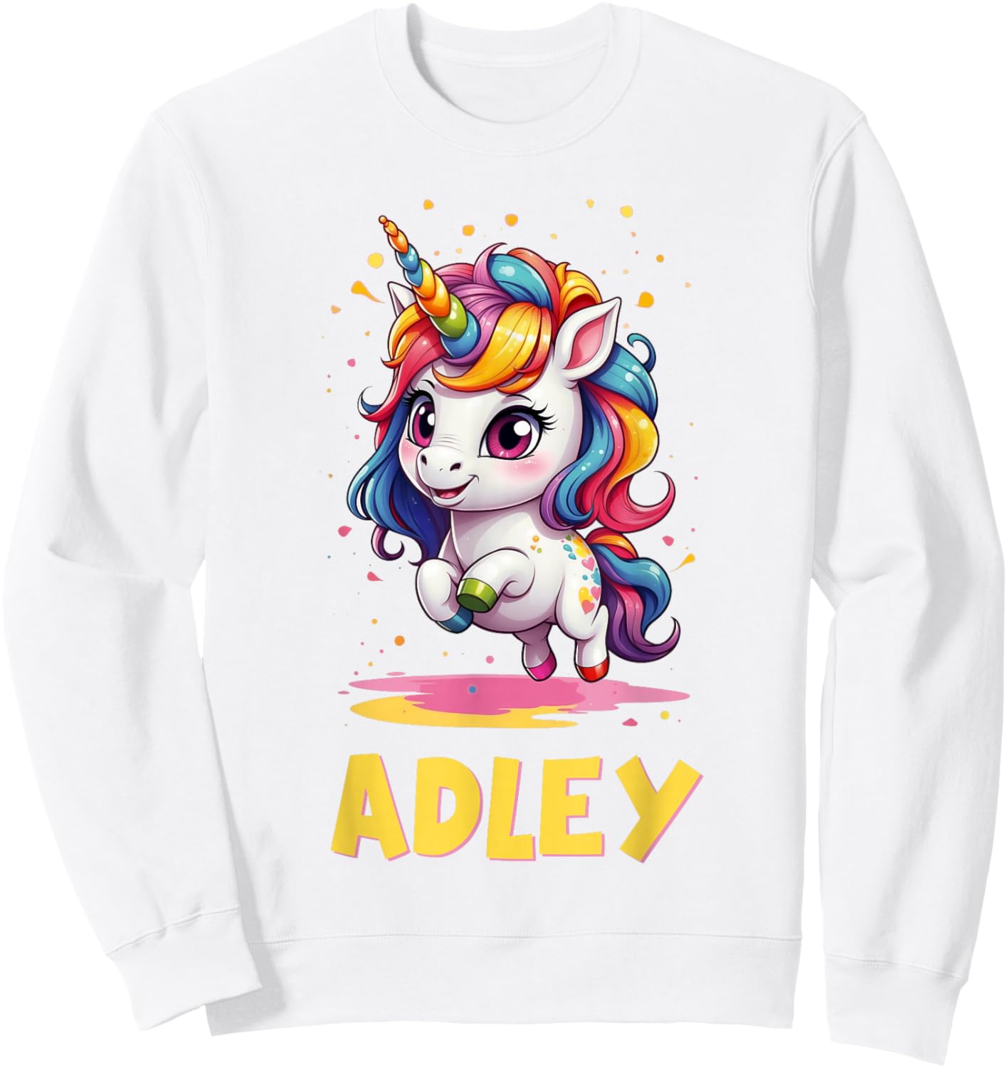 Adley Merch Unicorn Design Sweatshirt - Sweatshirt | White