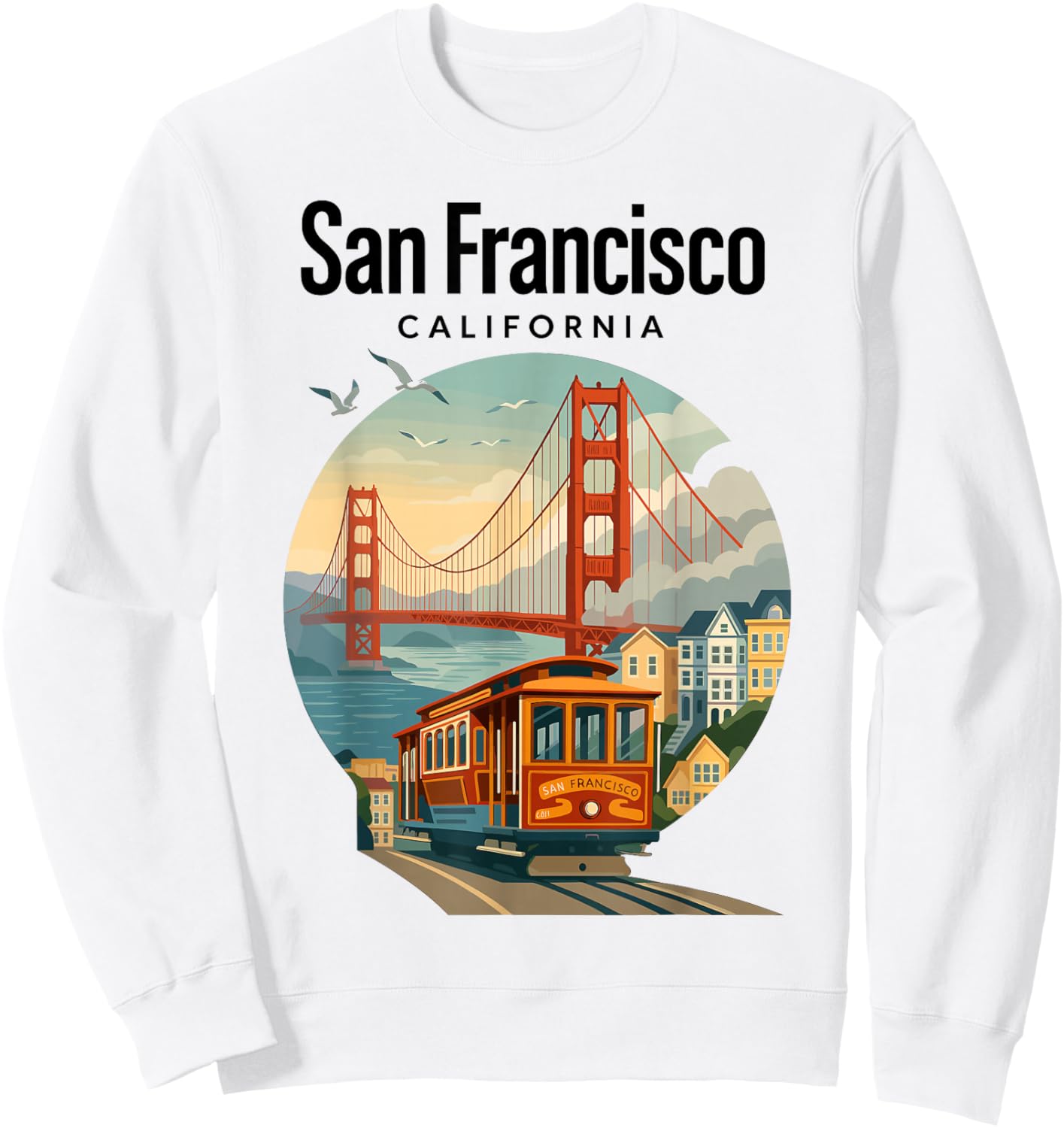 San Francisco California Souvenir Sweatshirt - Sweatshirt | White