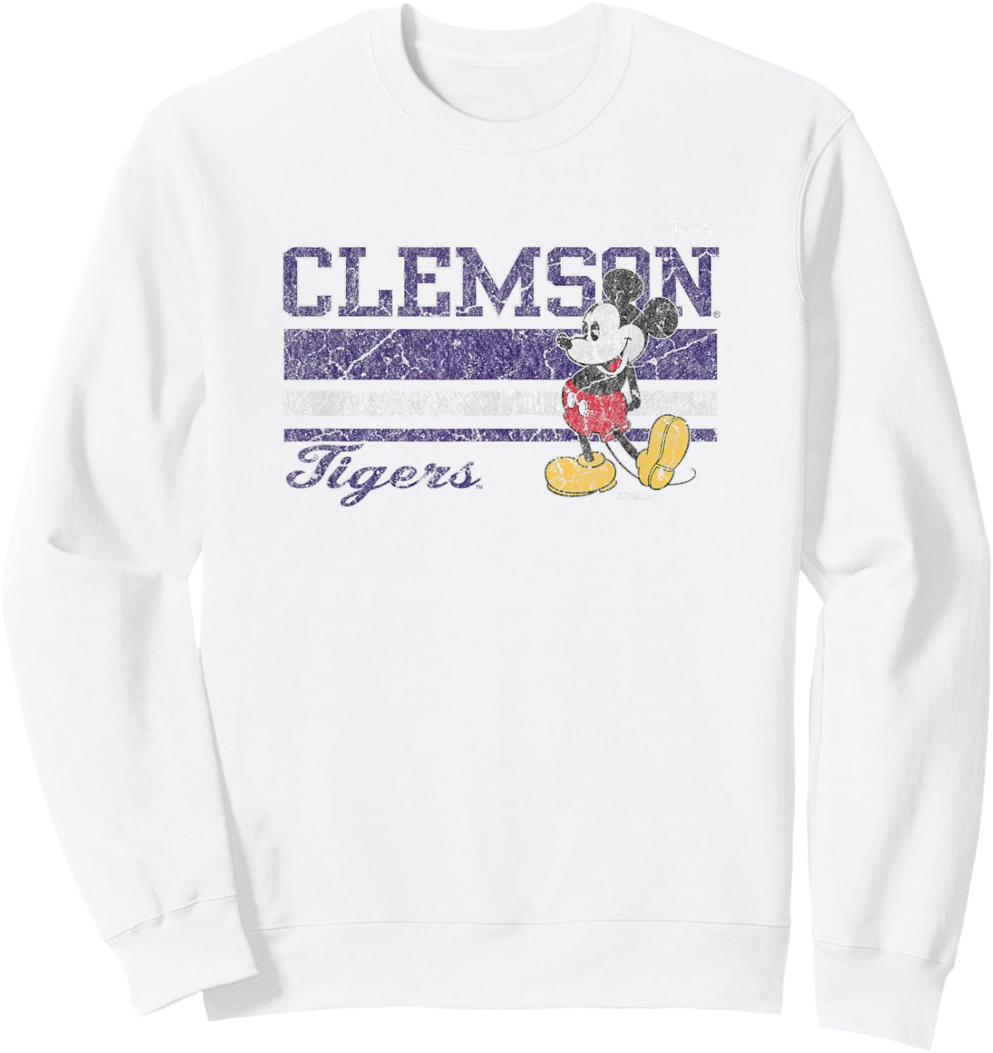 Clemson Tigers Mickey Mouse Vintage Orange Sweatshirt - Sweatshirt | White
