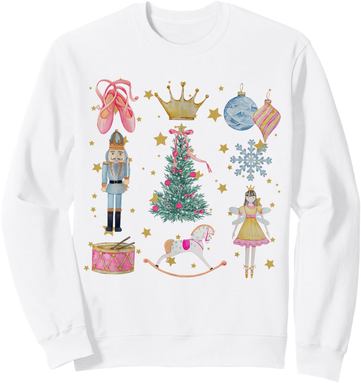 Nutcracker Coquette Christmas Sugar Plum Fairy Holiday Party Sweatshirt - Sweatshirt | White