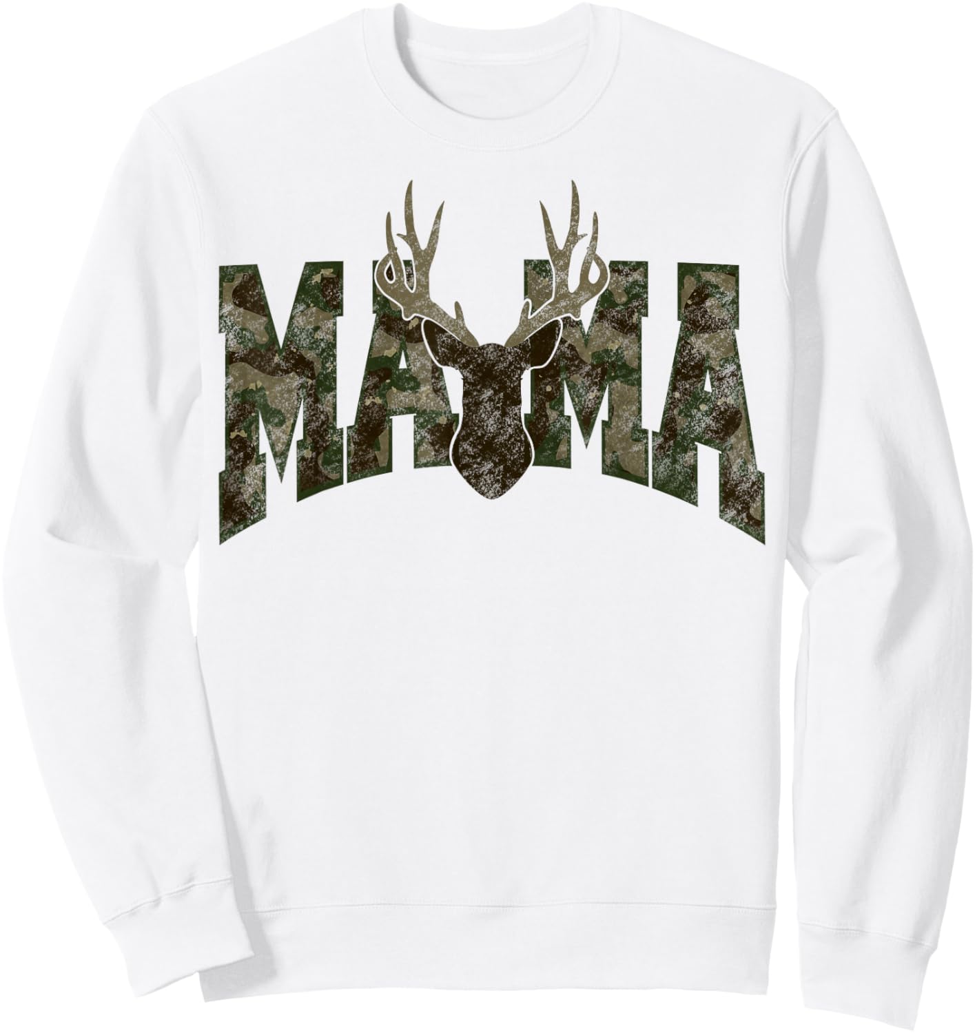 Camo Mama Mom Deer Antler Hunting Season Hunter Wife Women Sweatshirt - Sweatshirt | White
