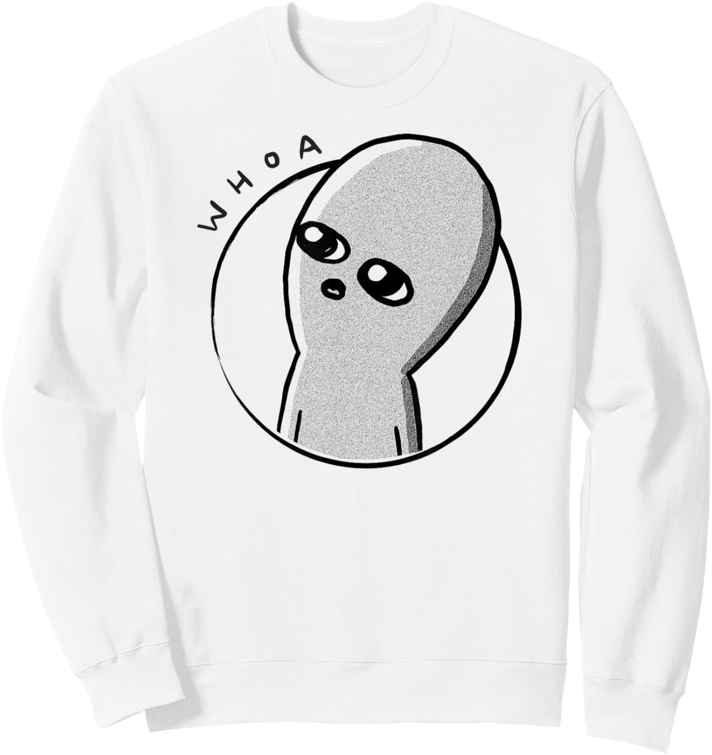 Threadless Nathan W. Pyle Strange Planet Whoa Graphic Sweatshirt - Sweatshirt | White