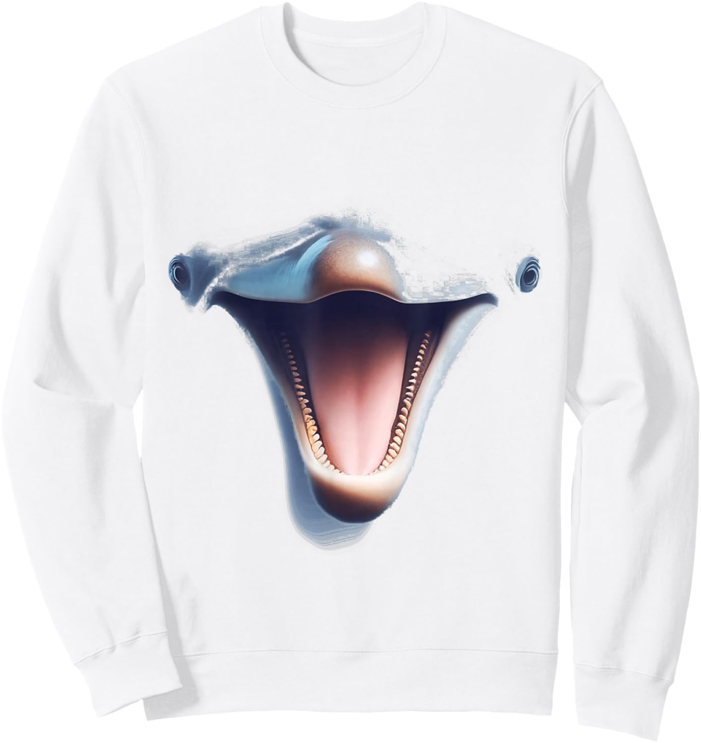 Dolphin Face, Fun Spirit Dolphins Costume Sweatshirt - Sweatshirt | White