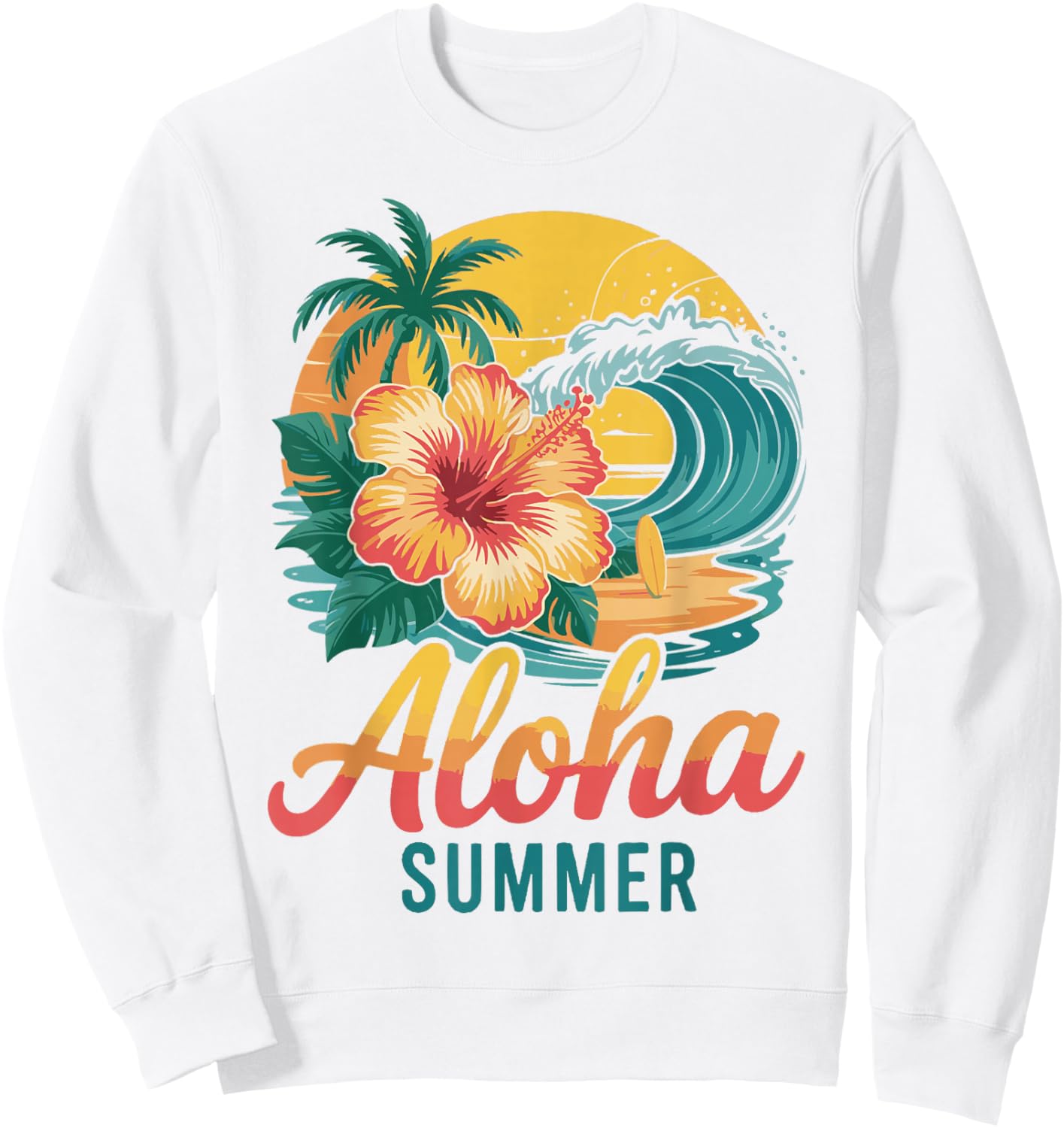 Aloha Summer Hawaiian Teacher Last Day of School Beach Lover Sweatshirt - Sweatshirt | White