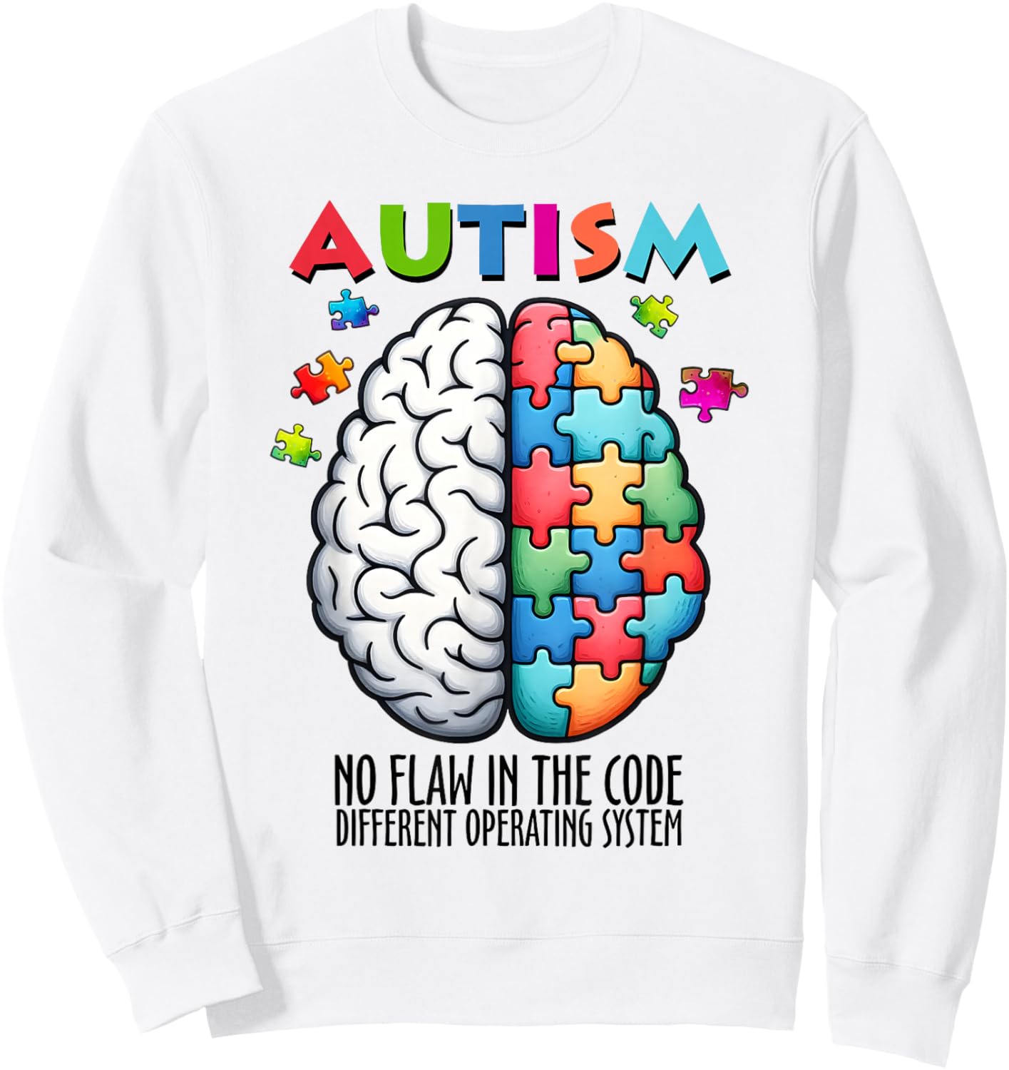 Autism Awareness Autism Support and Acceptance Sweatshirt - Sweatshirt | White