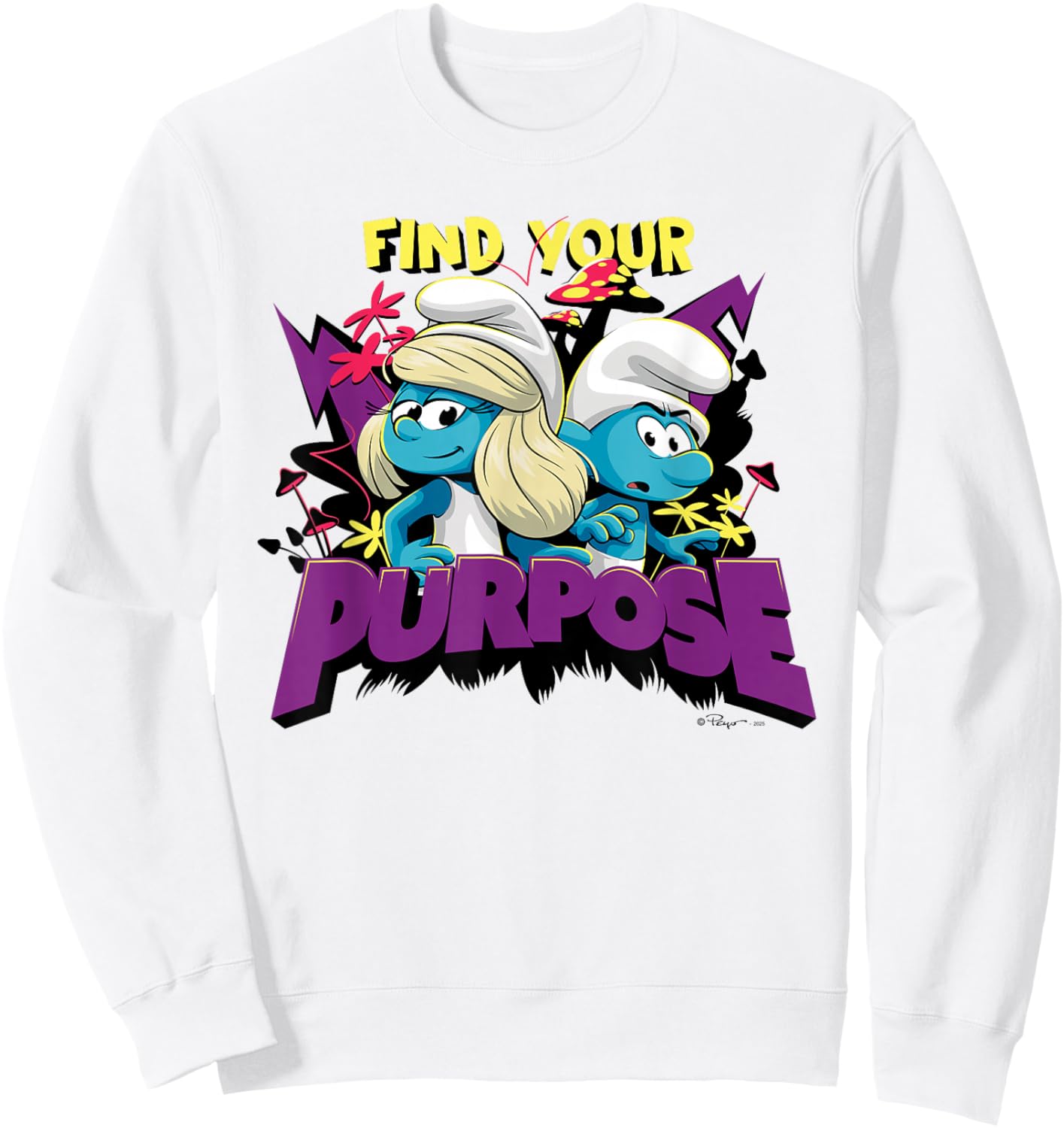 The Smurfs Movie Find Your Purpose Smurfette Sweatshirt - Sweatshirt | White