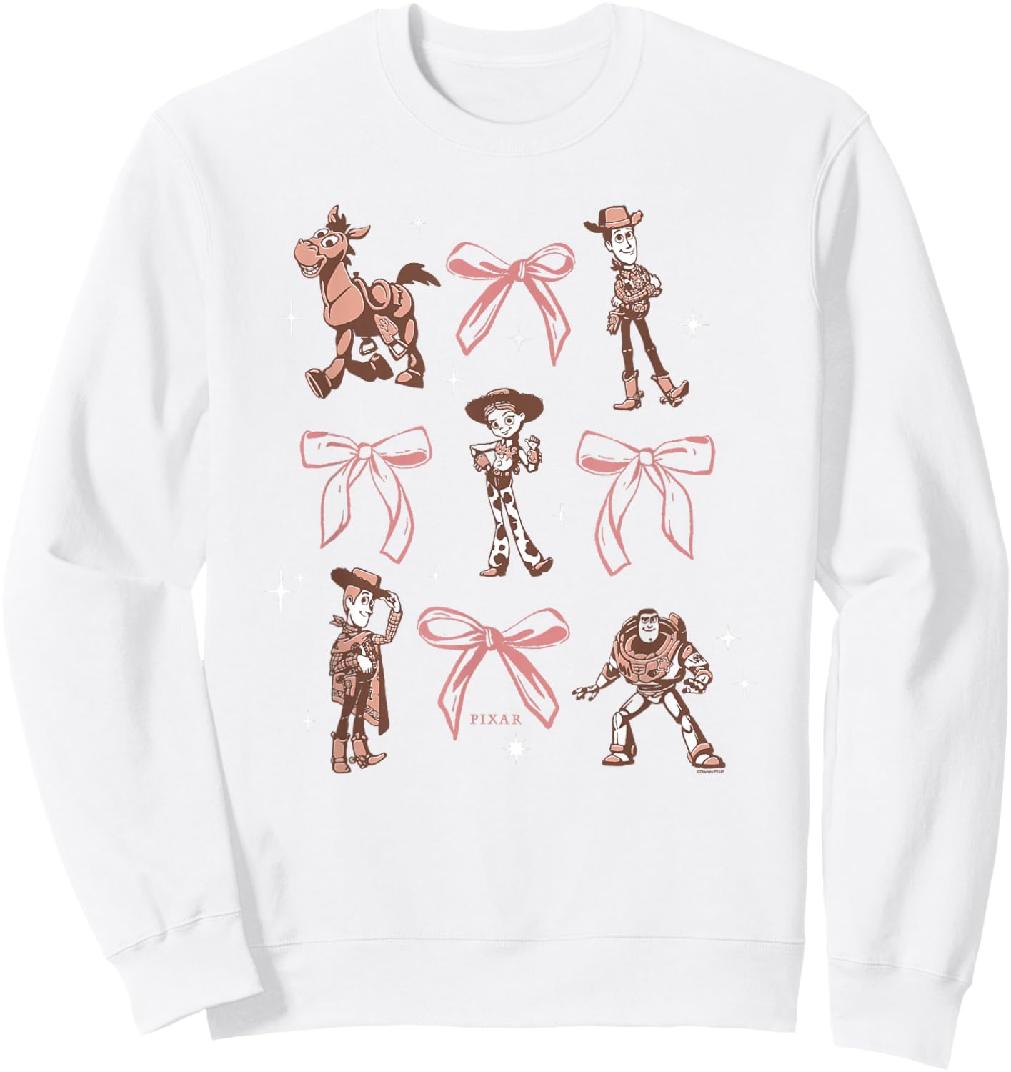 Disney Pixar Toy Story 5 Pink Coquette Bows Sweatshirt - Sweatshirt | White