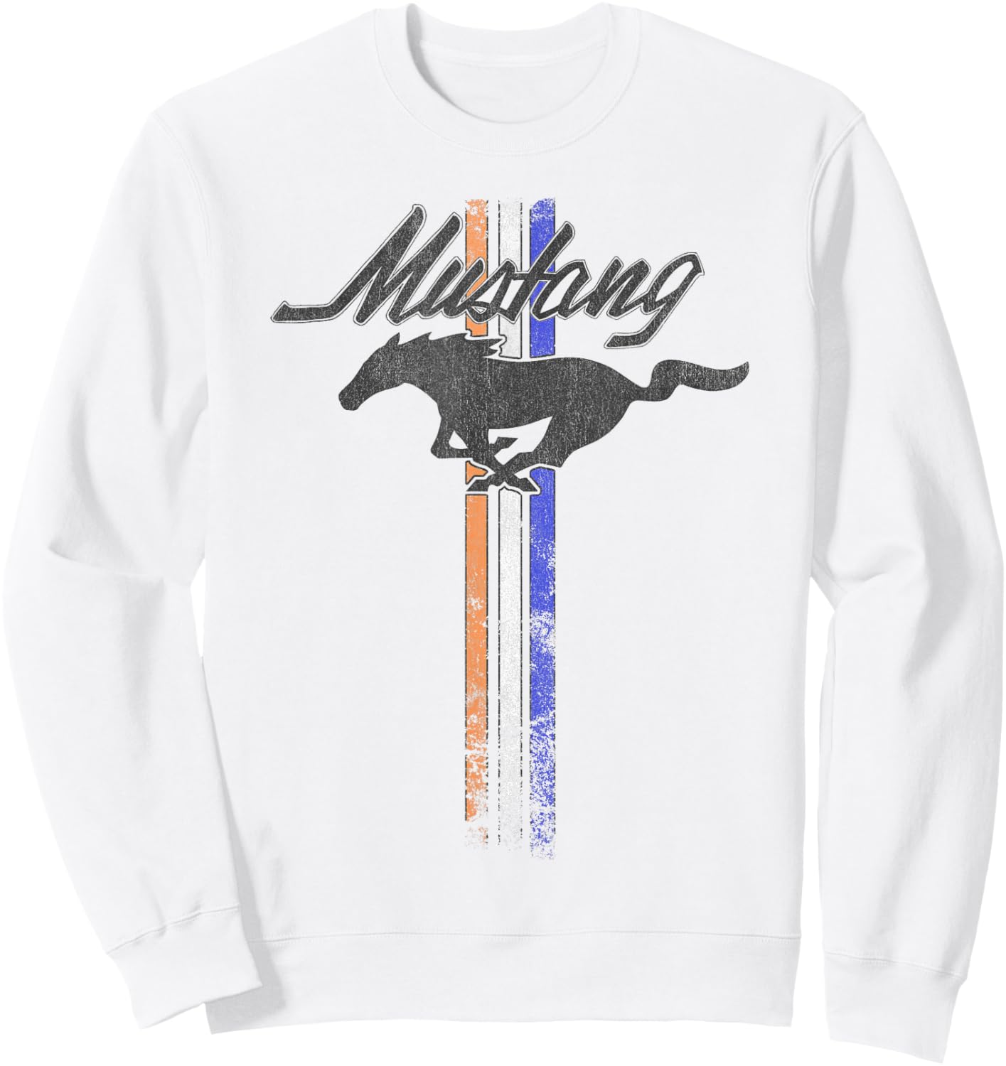 Ford Mustang Pony Stripes Sweatshirt - Sweatshirt | White