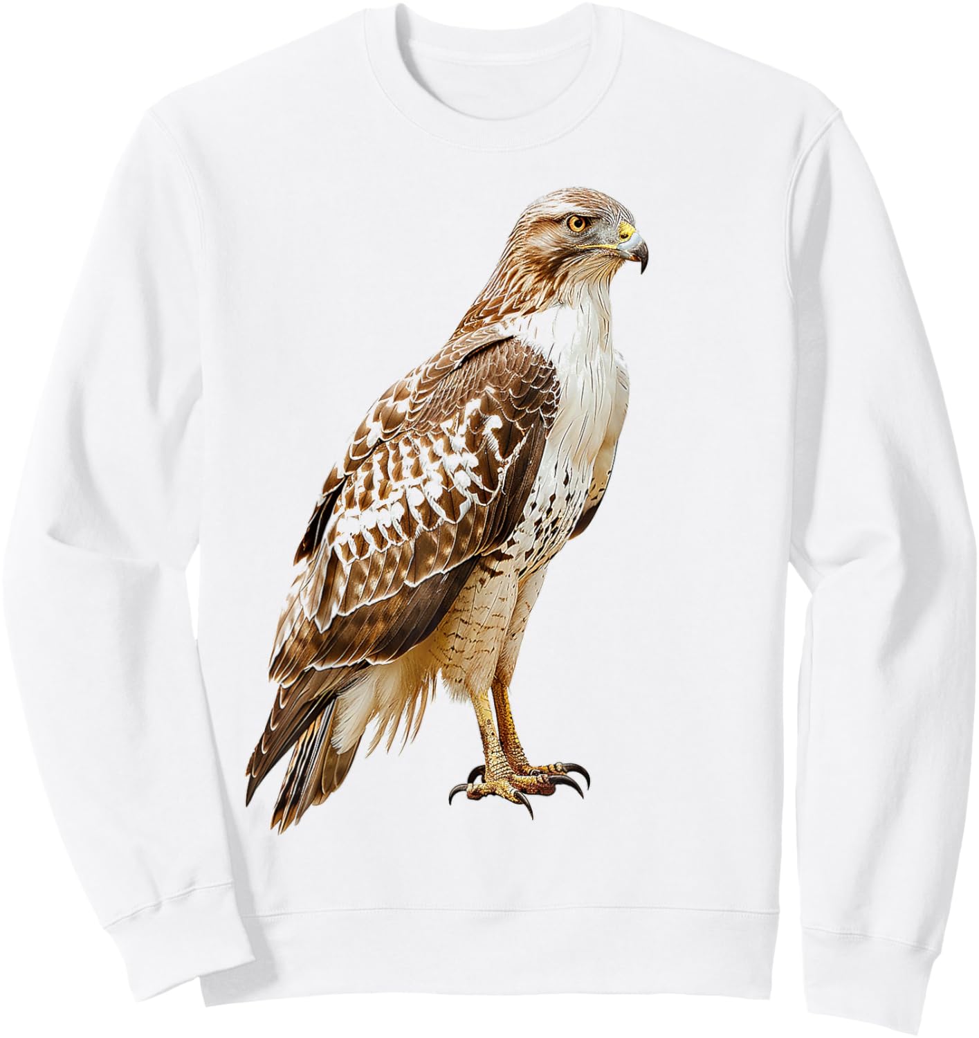 Hawk Animal Bird Graphic Art Hawk Sweatshirt - Sweatshirt | White