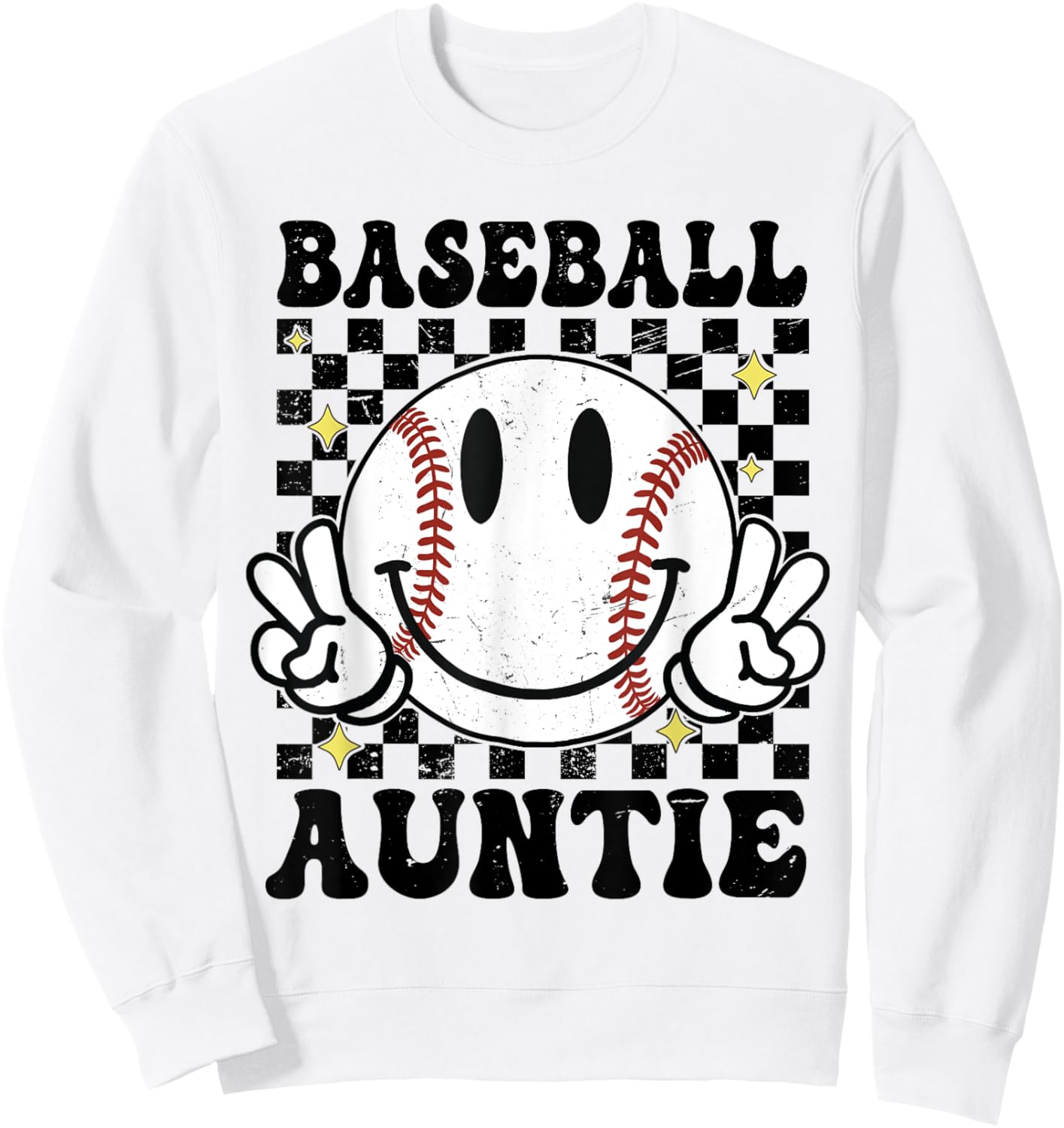 Baseball Auntie - Game Day Baseball Auntie Sweatshirt - Sweatshirt | White