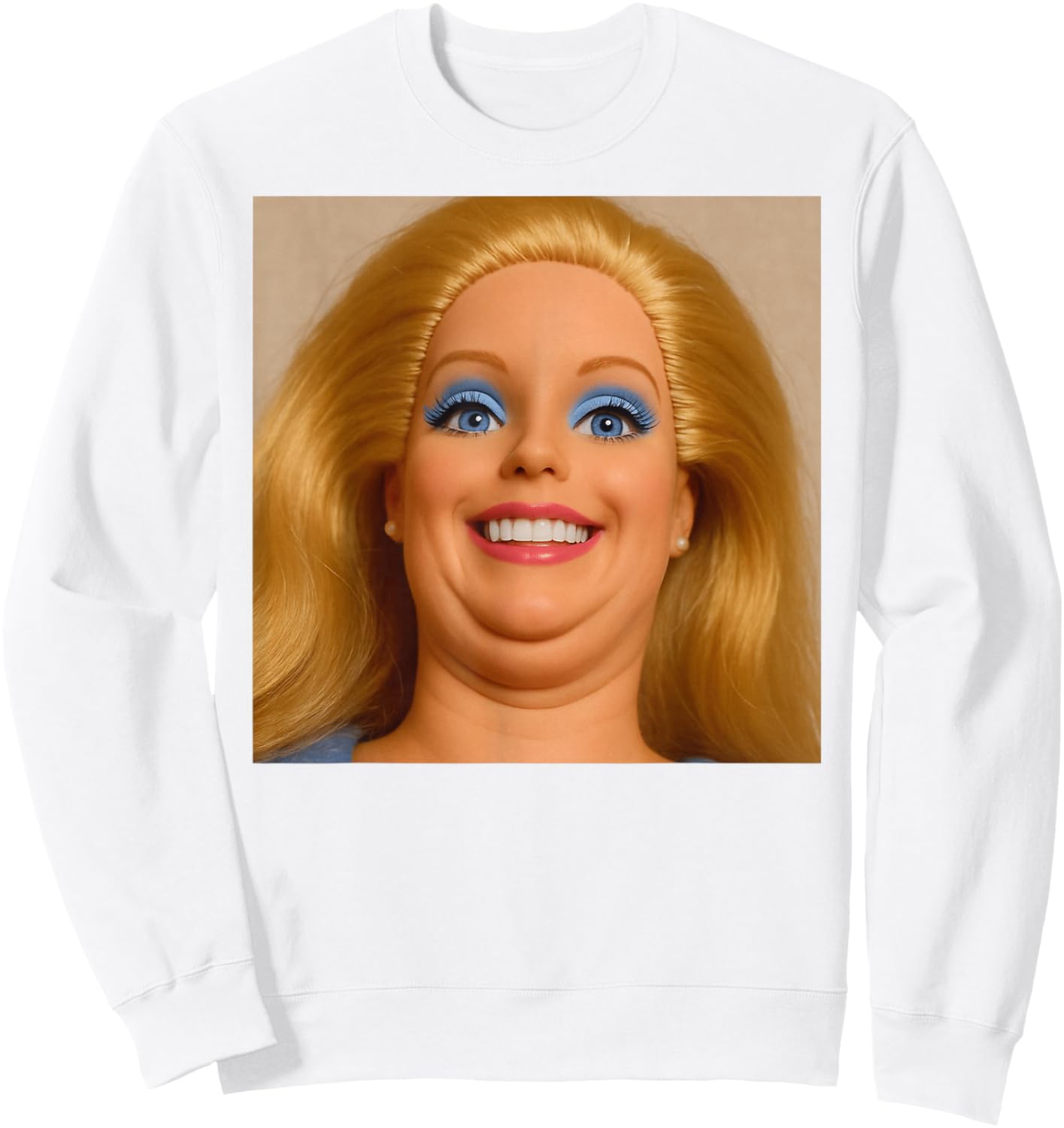 Disgusted Face Meme Doll Babe X Only Baby Love Date Fans Sweatshirt - Sweatshirt | White