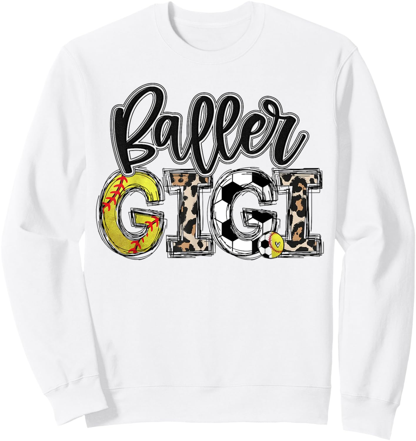 BallPark Gigi Softball Gigi Baller Gigi Soccer Mother's Day Sweatshirt - Sweatshirt | White