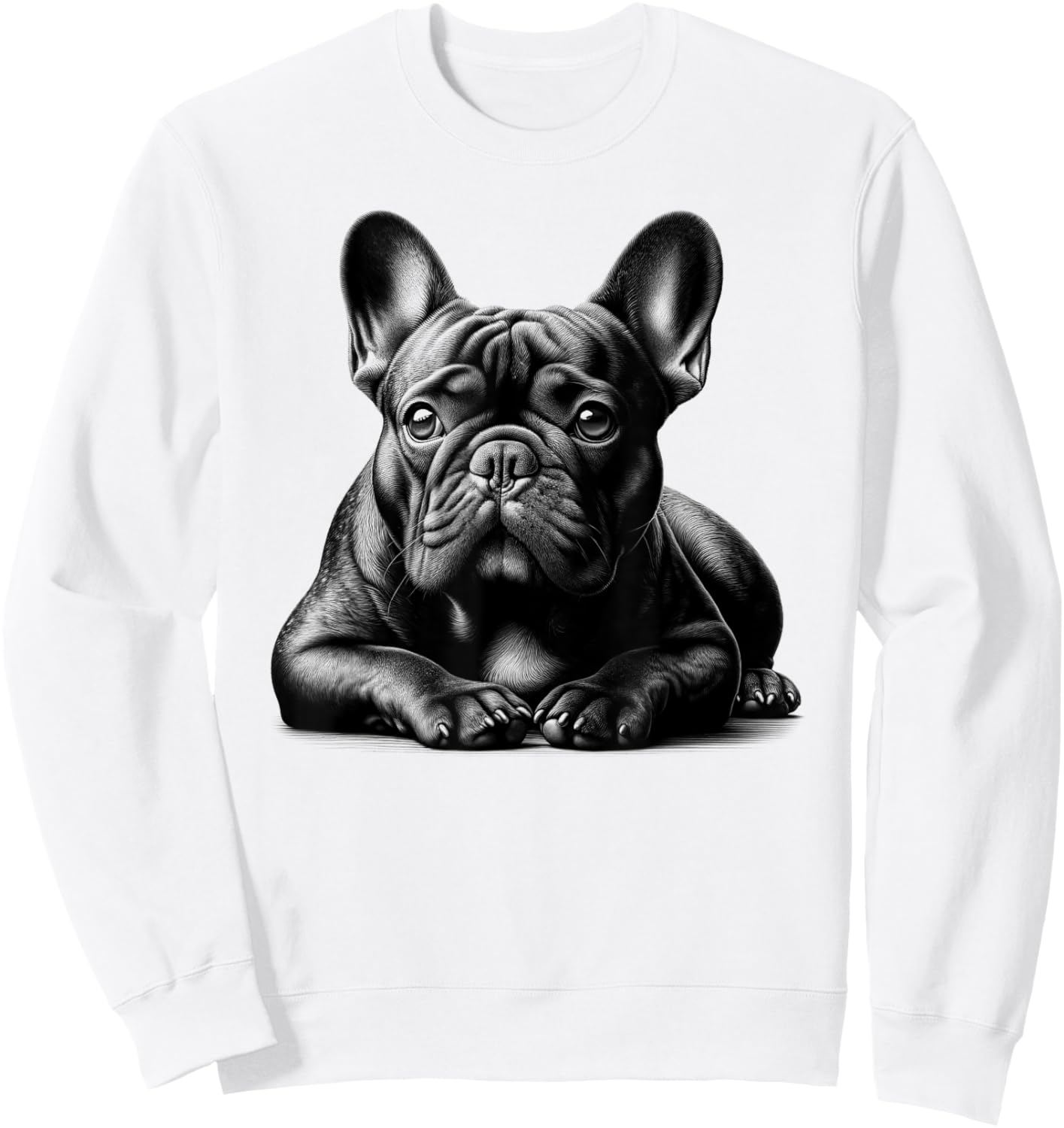 Cute French Bulldog in Lying Pose Sweatshirt - Sweatshirt | White