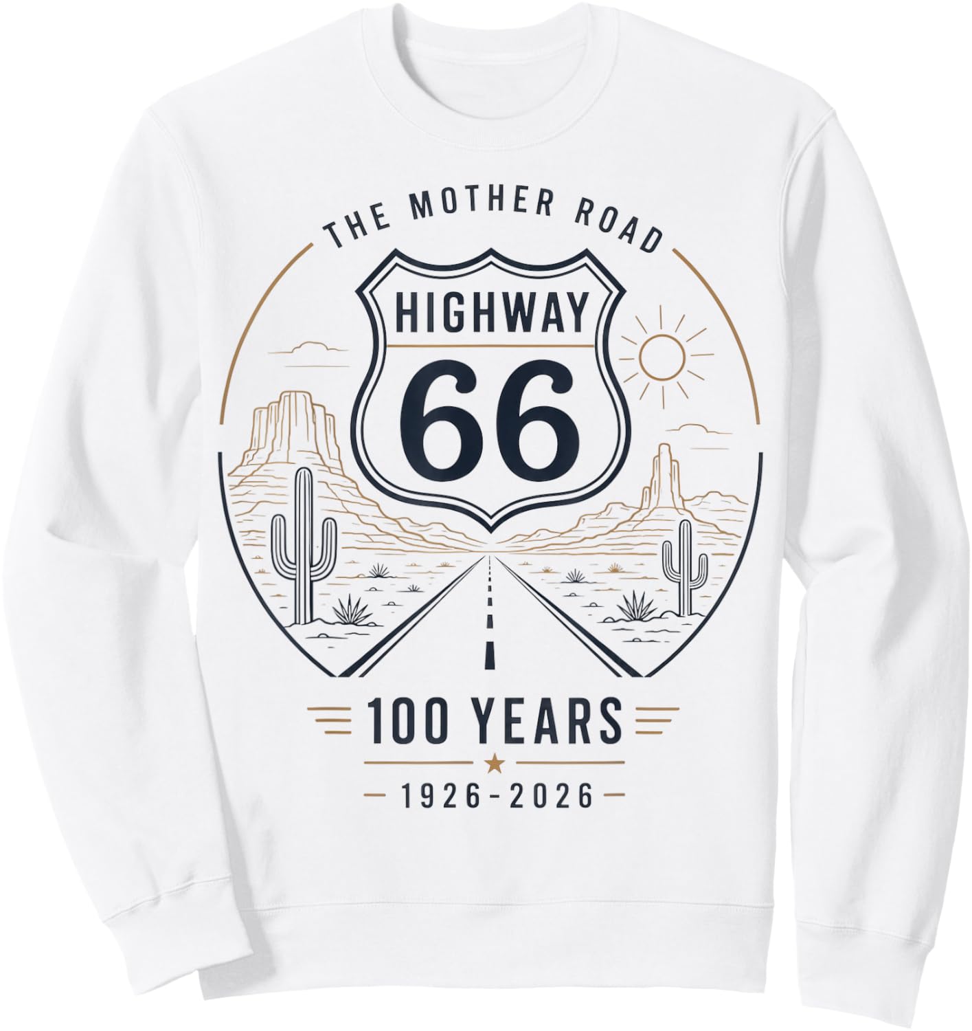 Vintage Highway 66 100 Year Centennial Anniversary Souvenir Sweatshirt - Sweatshirt | White