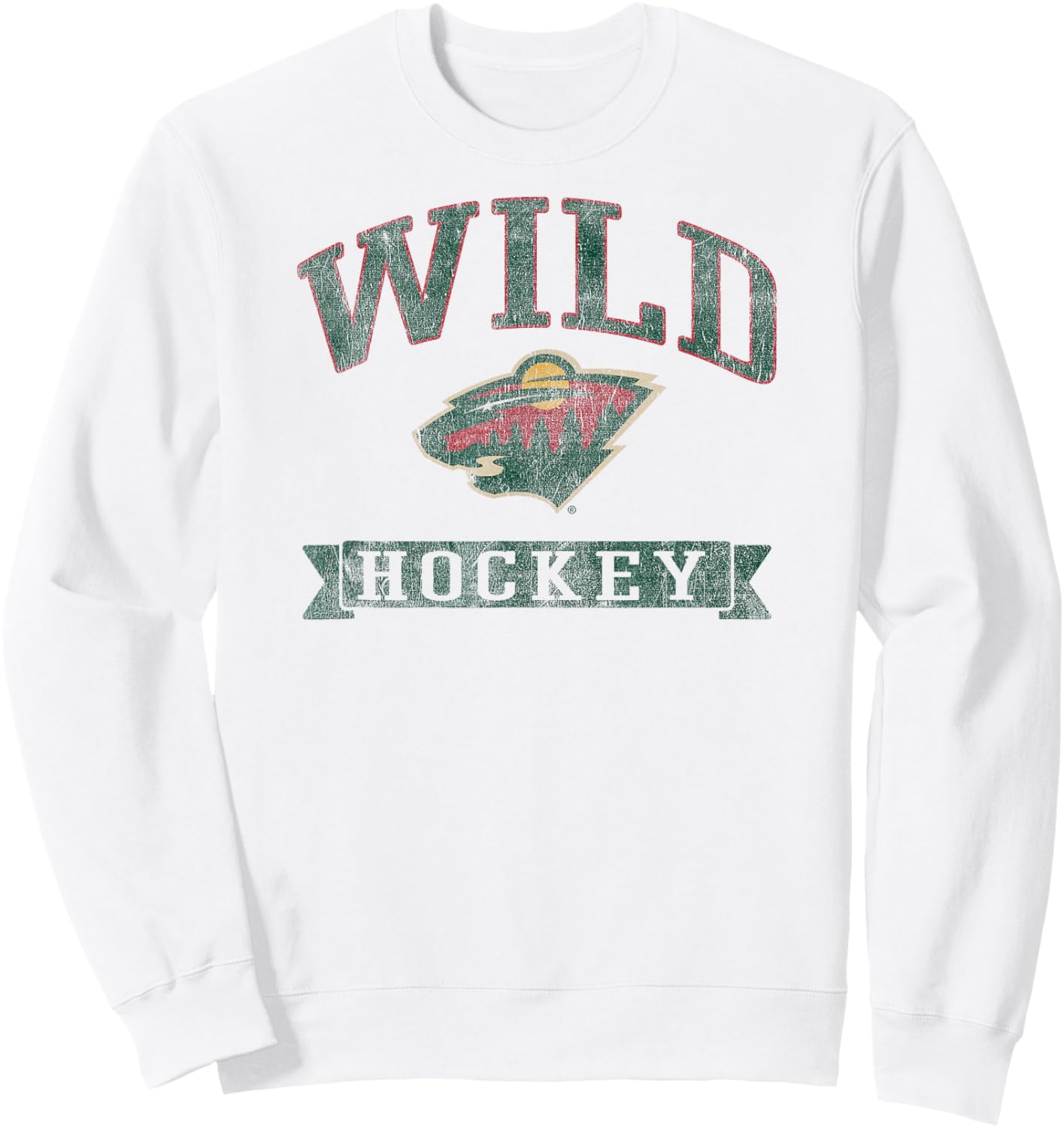Minnesota Wild Vintage Hockey Gray Officially Licensed Sweatshirt - Sweatshirt | White