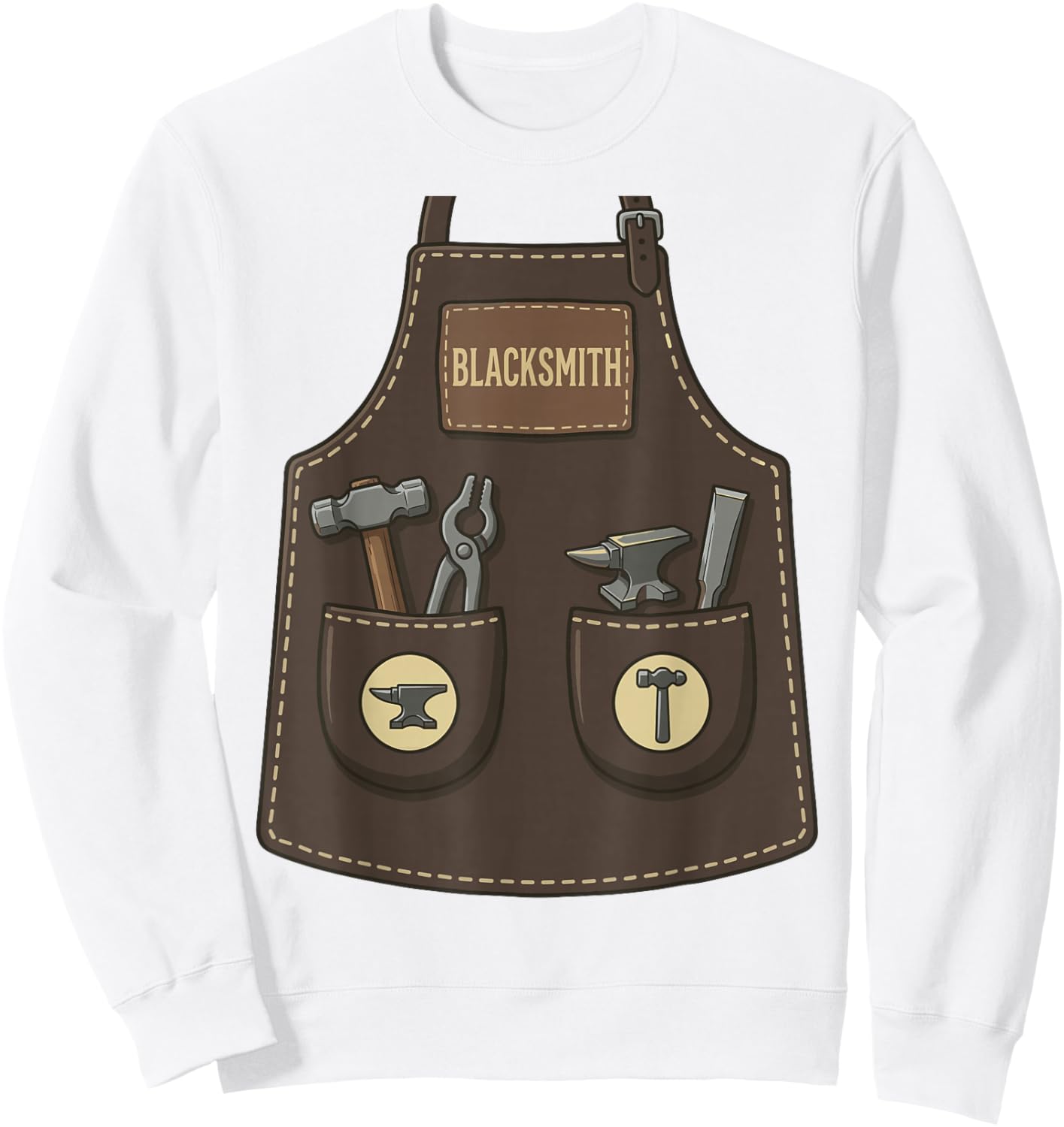 Blacksmith Funny Forge Worker Farrier Apron Costume Sweatshirt - Sweatshirt | White