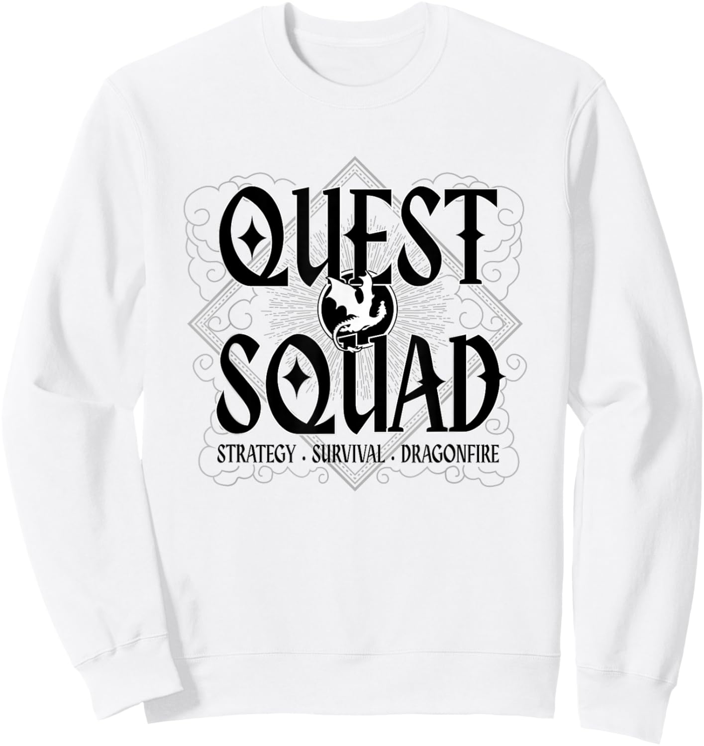 Fourth Wing The Empyrean Quest Squad Dragonbound Circle Sweatshirt - Sweatshirt | White