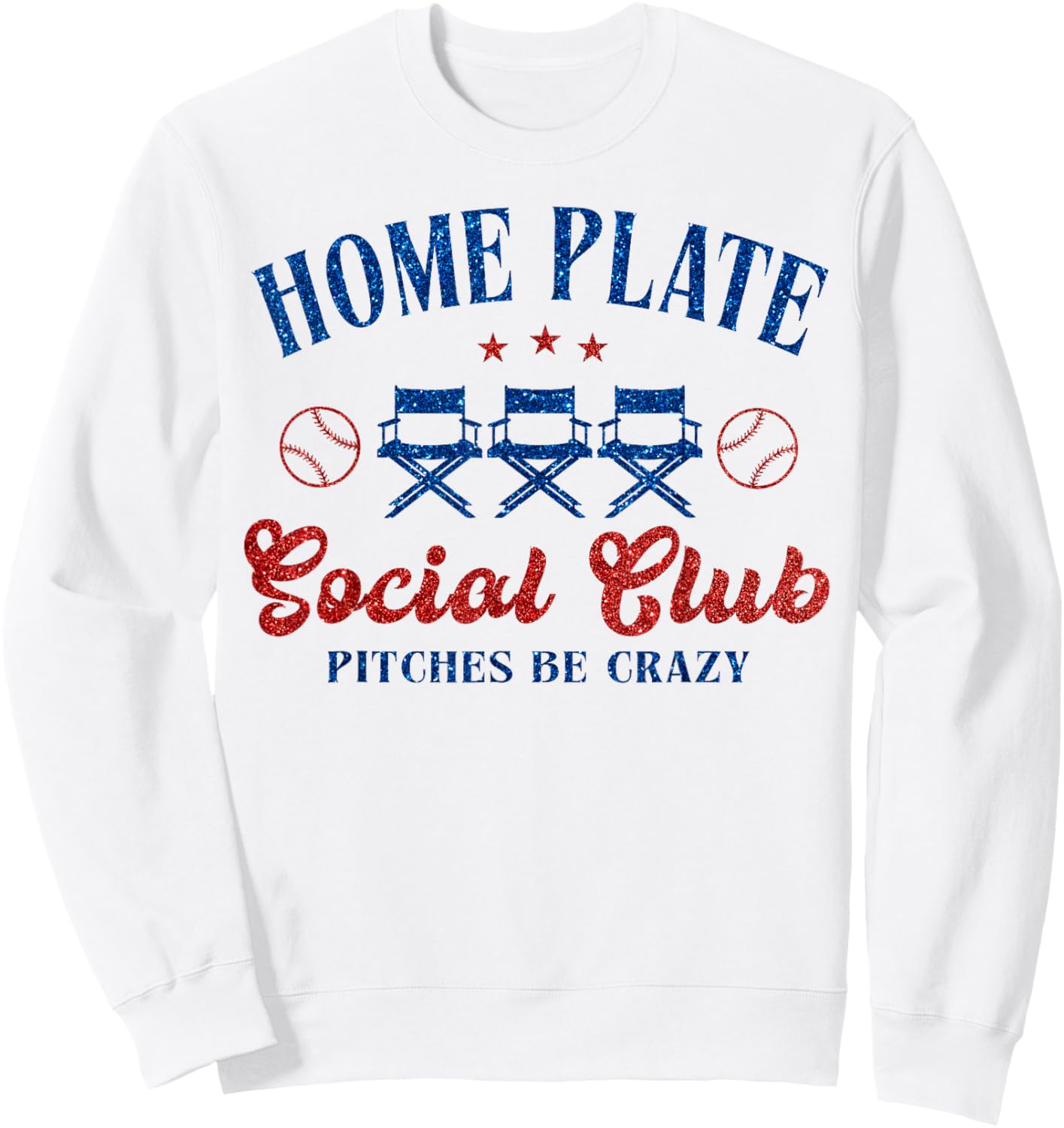 Home Plate Social Club Pitches Be Crazy Sweatshirt - Sweatshirt | White
