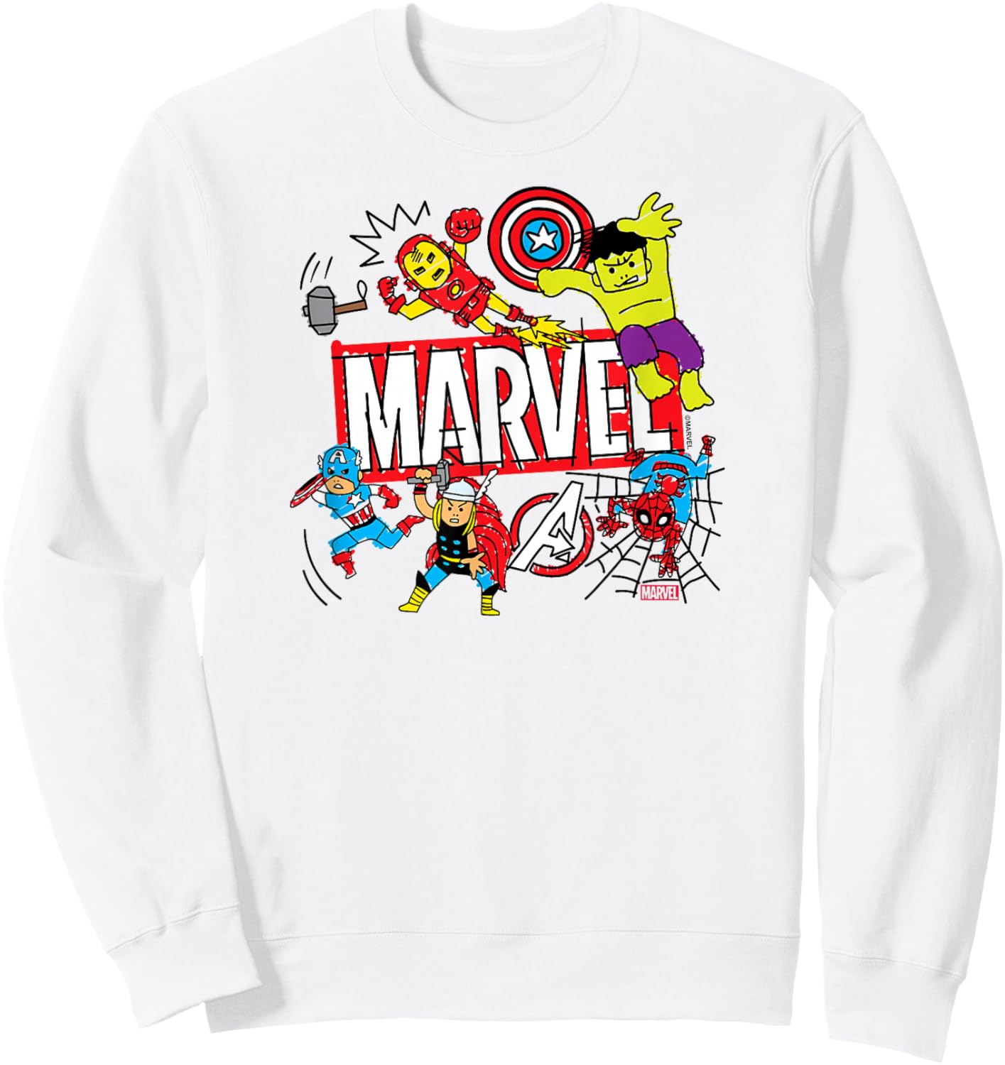 Marvel - Sketch Sweatshirt - Sweatshirt | White