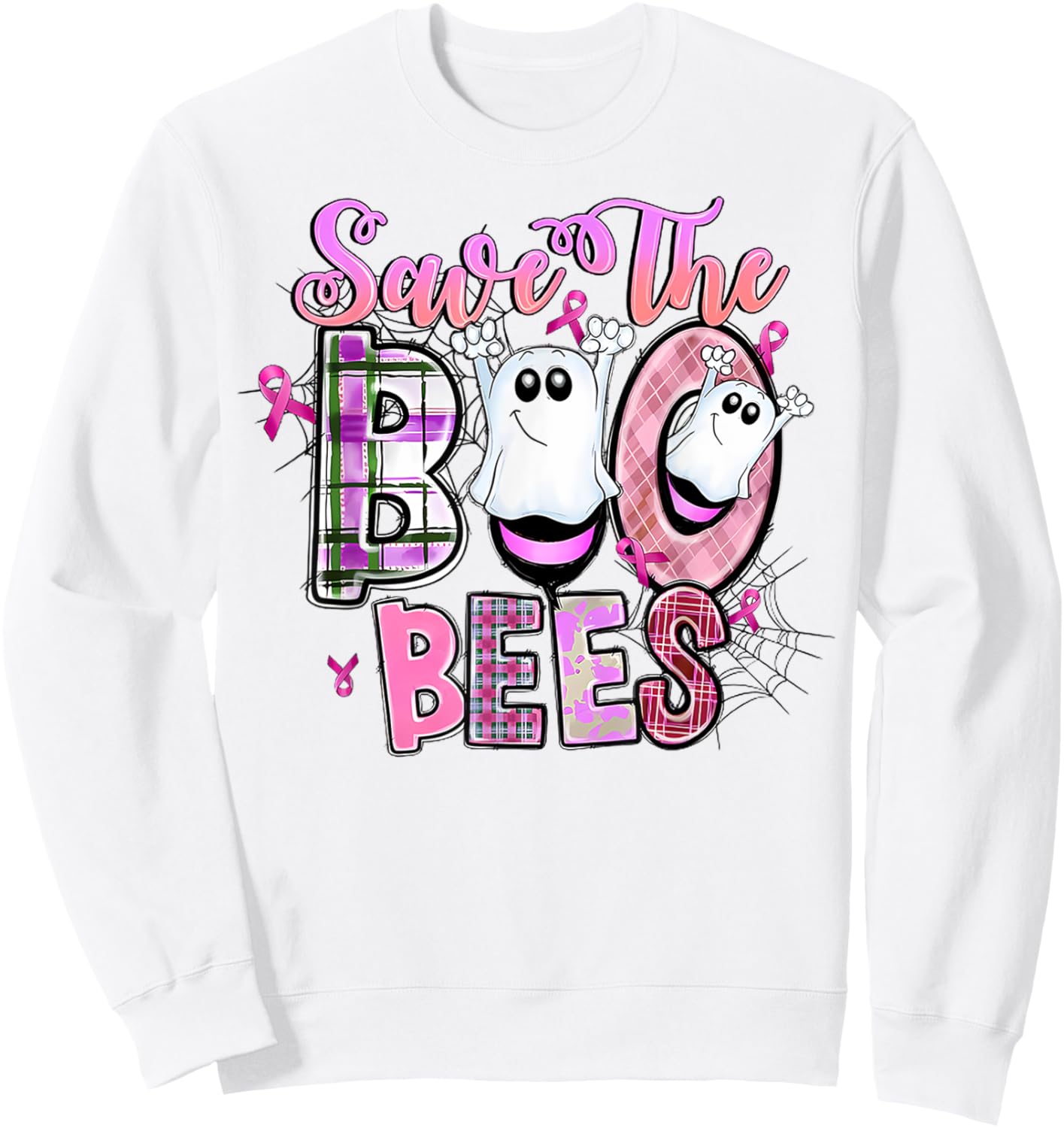 Save Your Boo Bees Shirts Funny Breast Cancer Halloween Sweatshirt - Sweatshirt | White