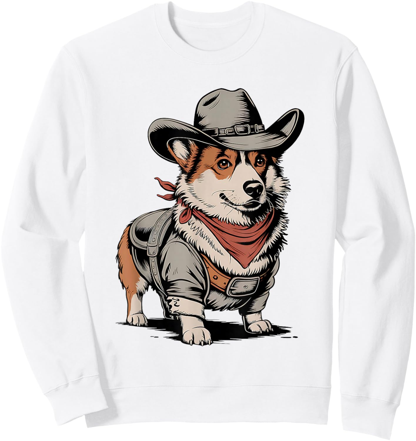 Adults & Kids Corgi Lover Country Western White Small Sweatshirt - Sweatshirt | White