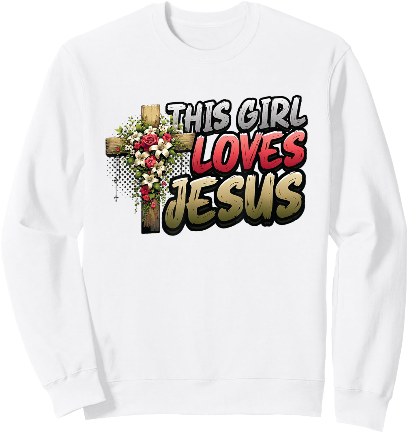 This Girl Loves Jesus Cute Christian Girl Jesus Sweatshirt - Sweatshirt | White