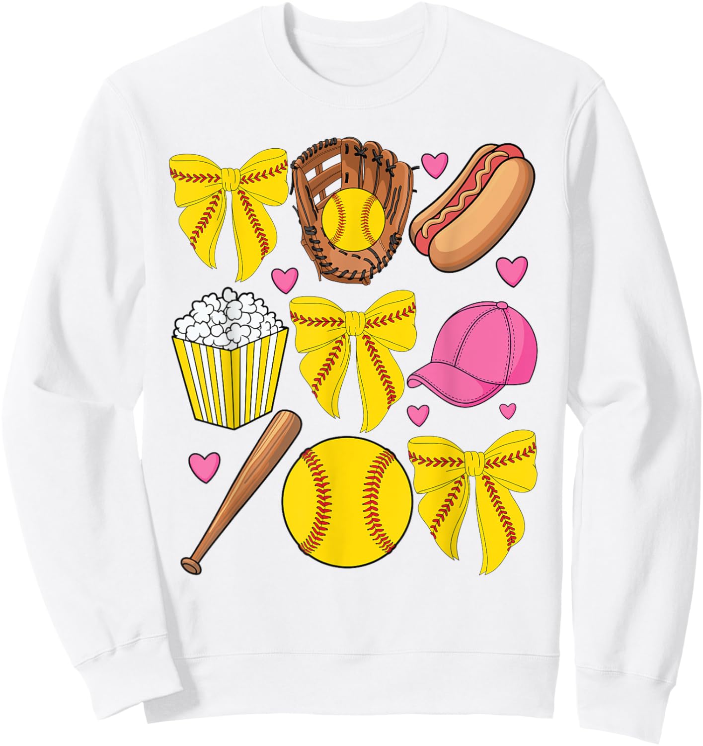Softball Coquette Bow Softball Mom Mothers Day Women Mama Sweatshirt - Sweatshirt | White