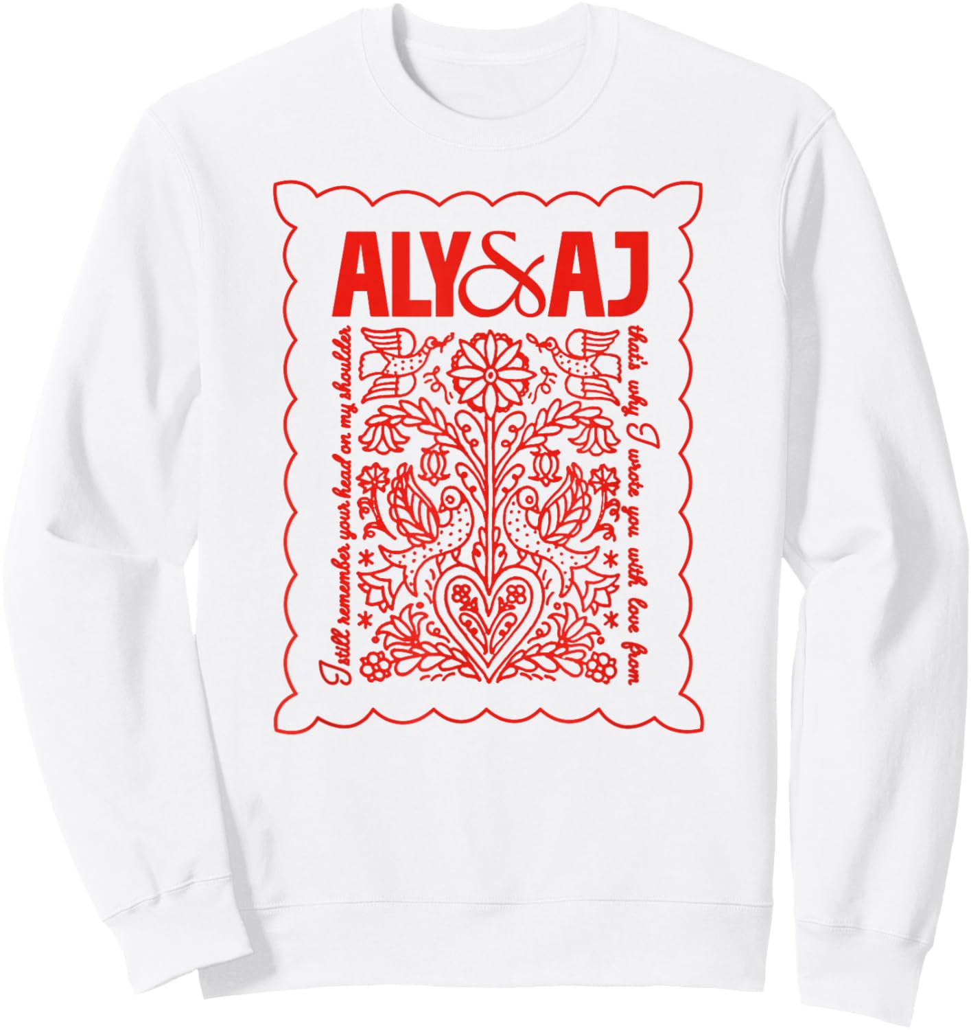 Aly & AJ with Love from Handkerchief Sweatshirt - Sweatshirt | White