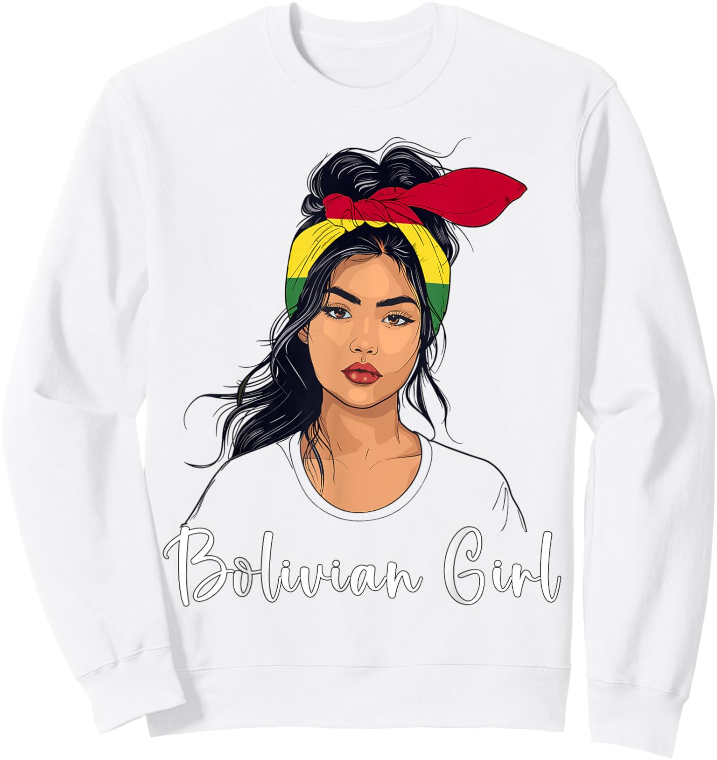 Bolivian Flag Heritage Costume Girl Souvenirs Bolivia Sweatshirt - Sweatshirt | White