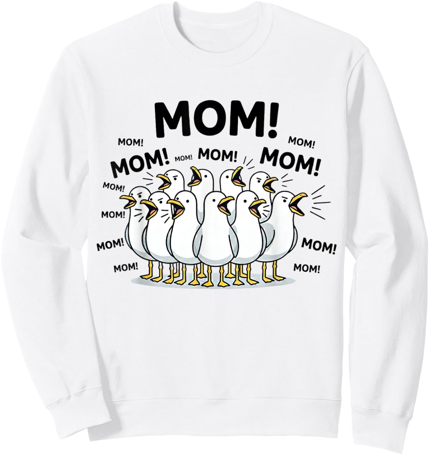 Mom Ocean Life Mother's Day Funny Seagull Mom Bird Animal Sweatshirt - Sweatshirt | White