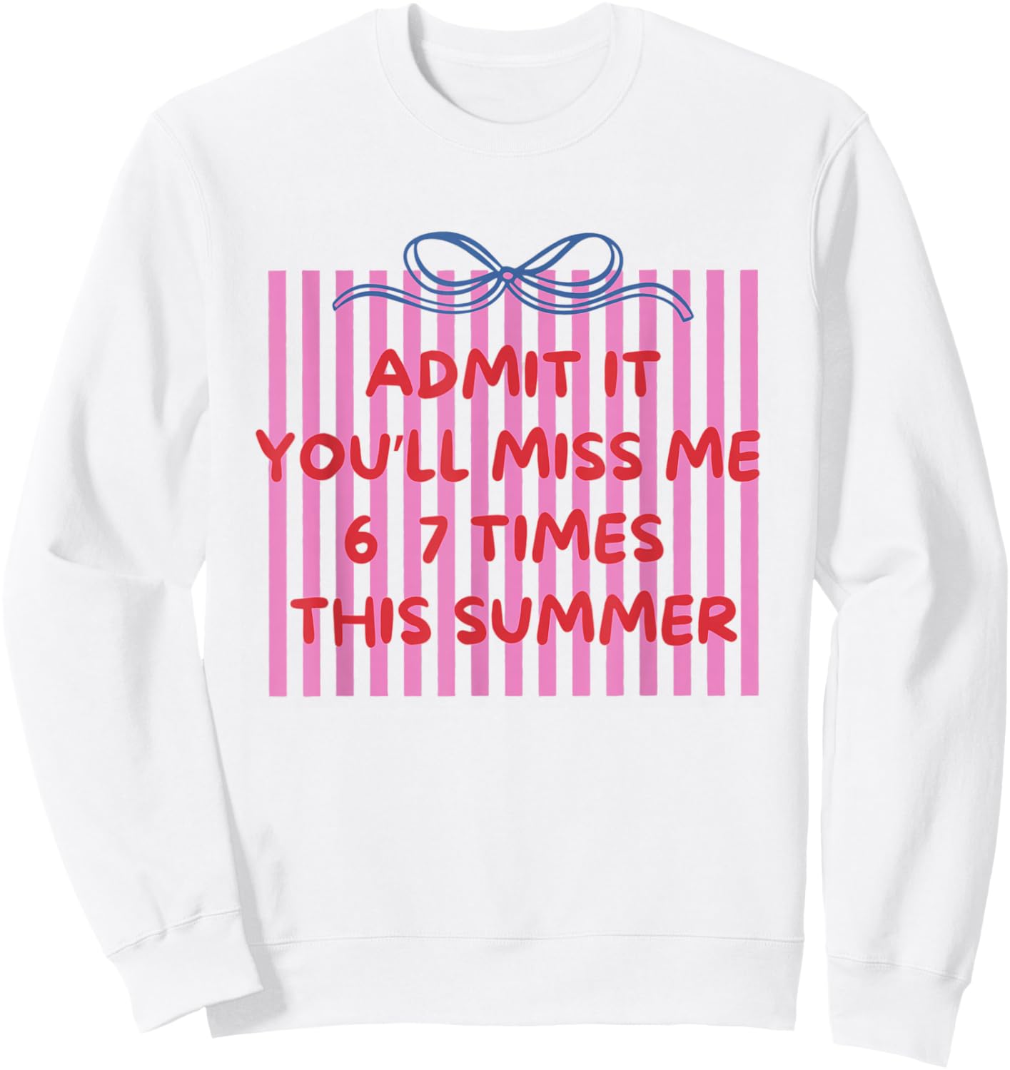 Women End of Year 67 Teacher Striped 6 7 Teacher Summer Sweatshirt - Sweatshirt | White