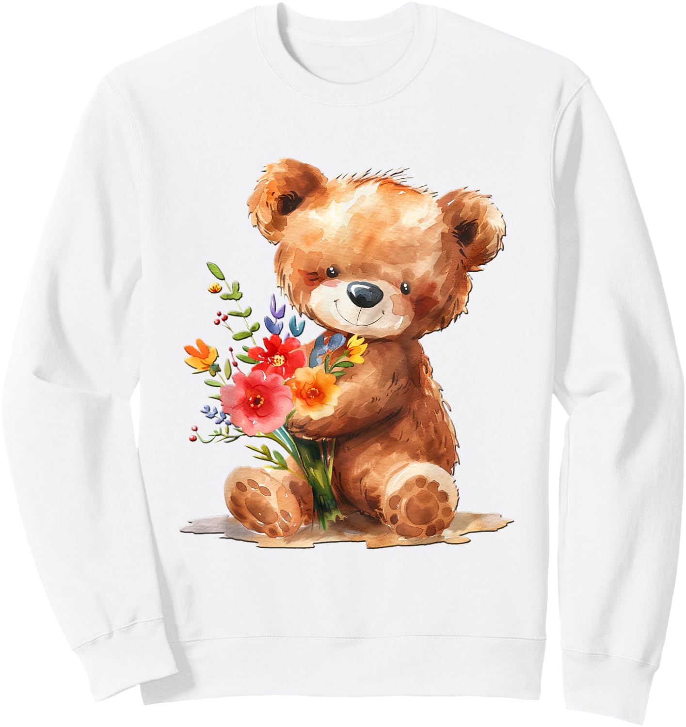 Baby Bear with Flowers Cute Lil Bears snugglebear Daughter Sweatshirt - Sweatshirt | White