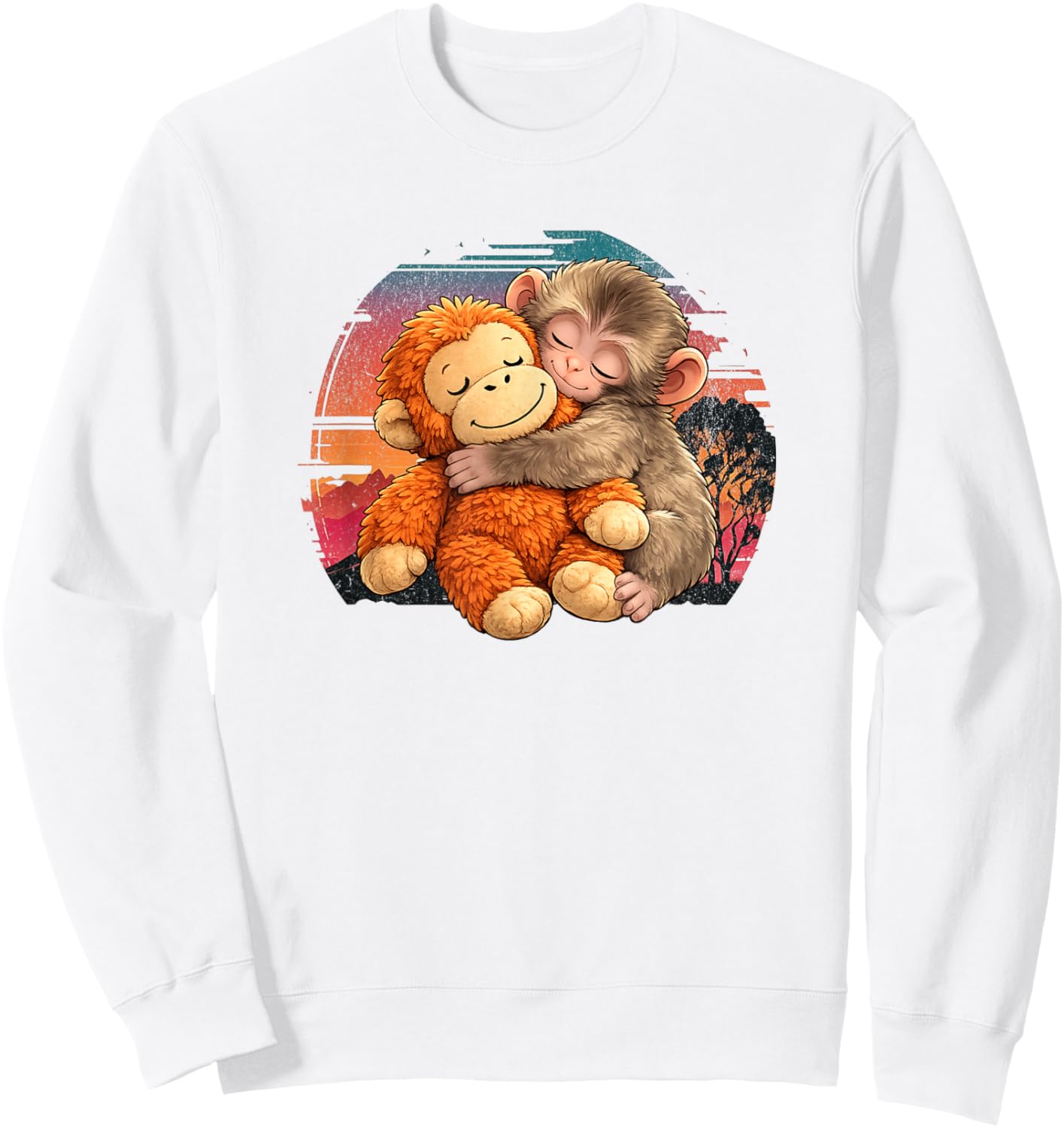 Punch Monkey Baby Fun Design for Everyone Sweatshirt - Sweatshirt | White