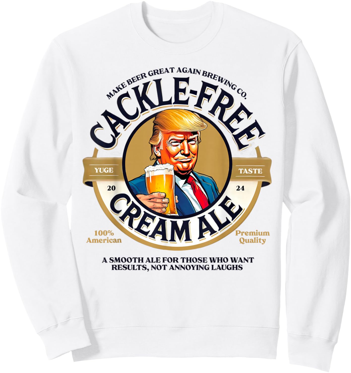 Funny German Oktoberfest Bavarian Trump Beer Sweatshirt - Sweatshirt | White