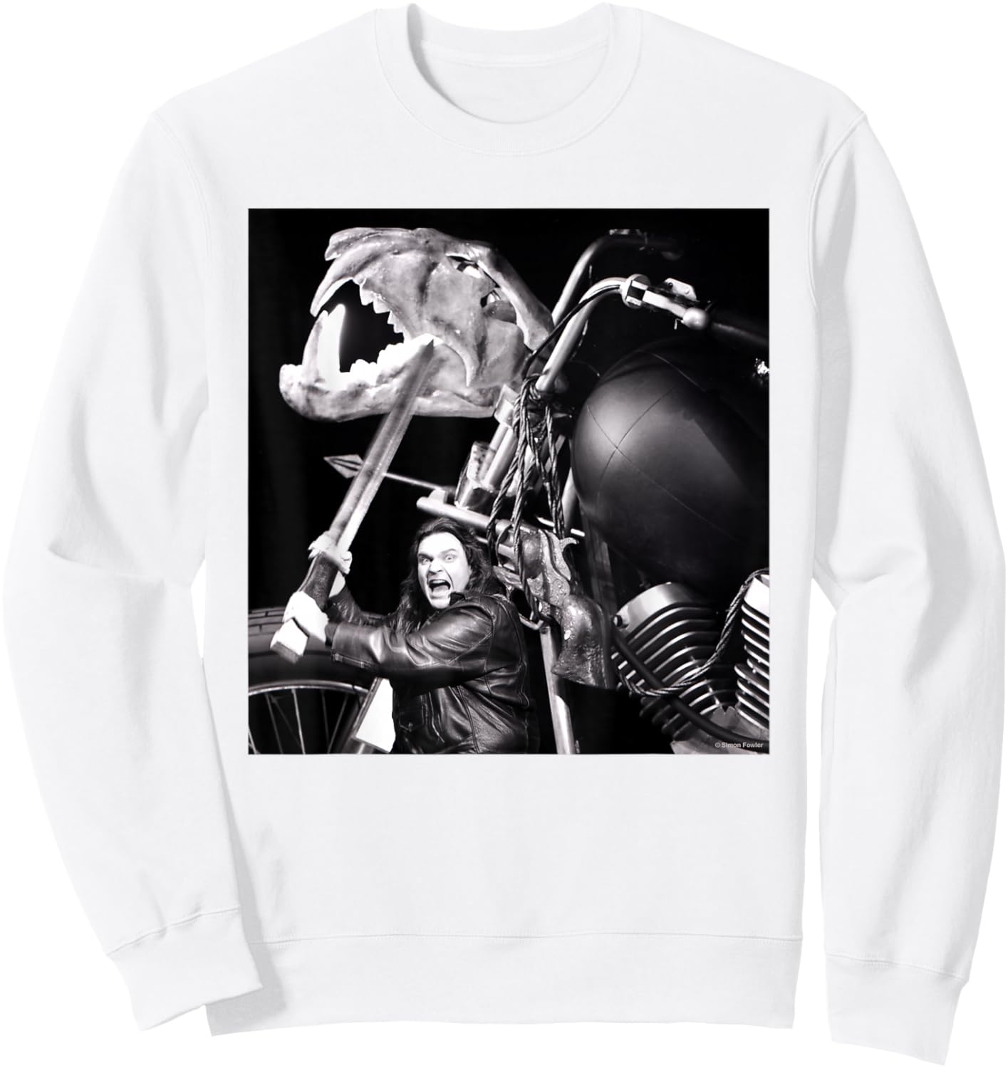 Meatloaf Bad Attitude Tour 1985 By Simon Fowler Sweatshirt - Sweatshirt | White