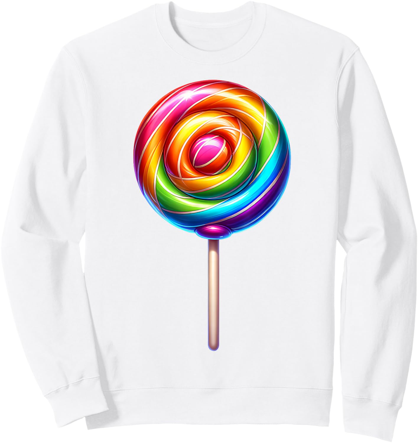 Rainbow Lolipop Candy Sweatshirt - Sweatshirt | White