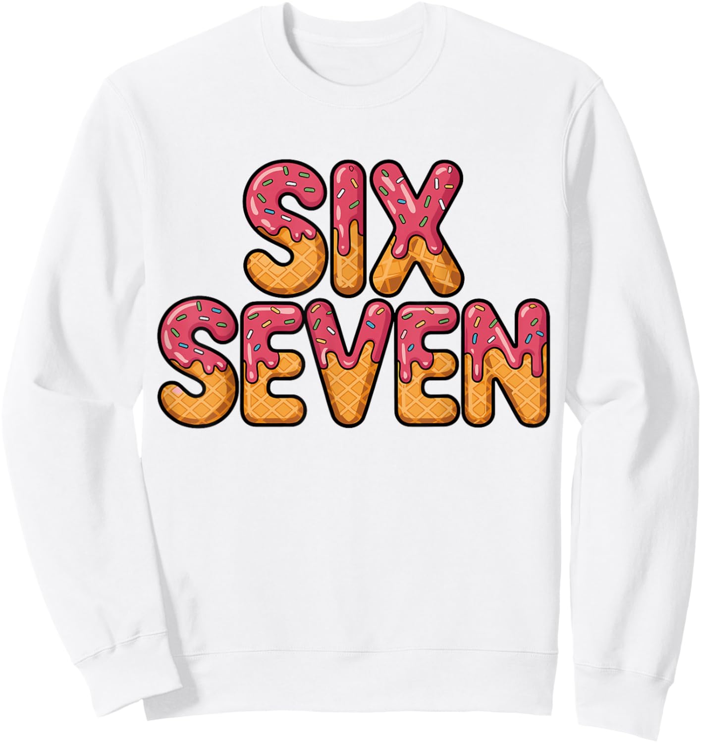 Funny Six Seven Meme 6 7 Shirt Retro Sweatshirt - Sweatshirt | White