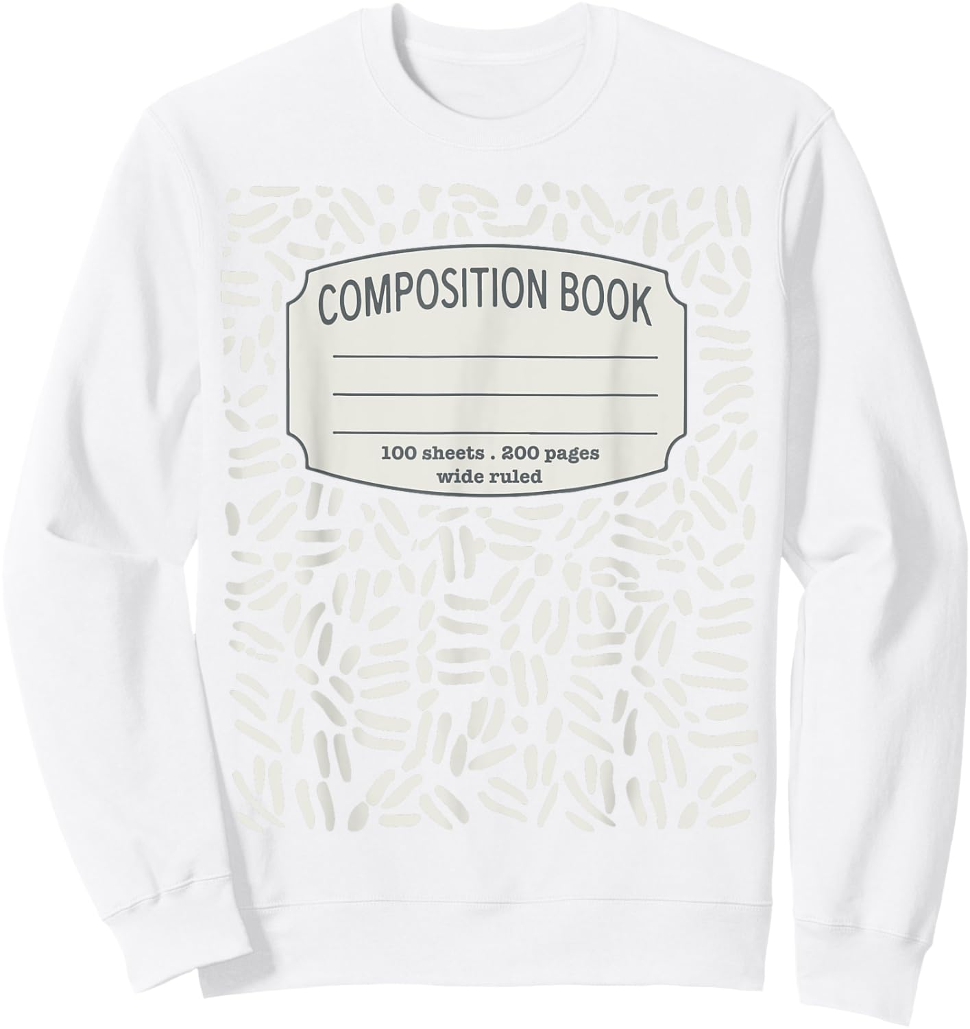 Composition Notebook Costume - Matching Group Halloween Sweatshirt - Sweatshirt | White