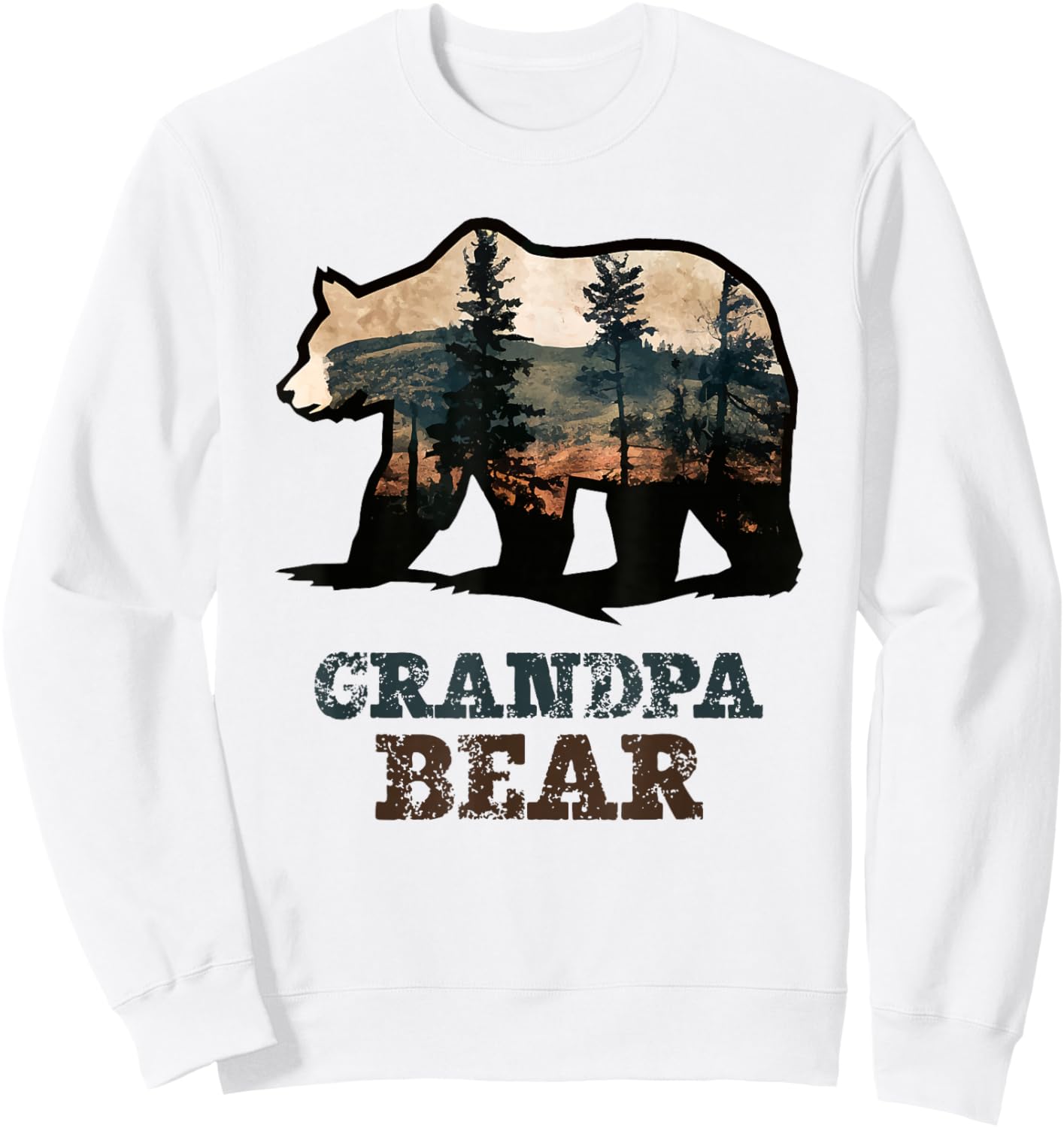 Grandpa Bear Vintage Retro Funny Sweatshirt - Sweatshirt | White