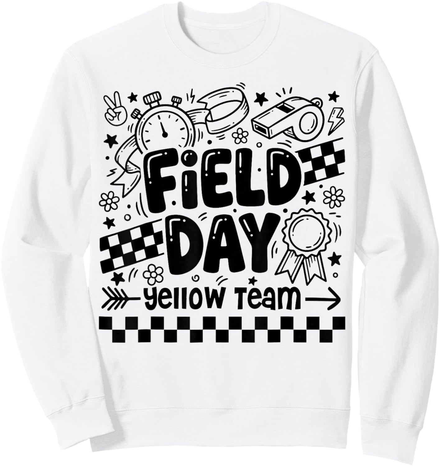 Field Day Yellow Team Funny for Teacher Kids Field Day Games Sweatshirt - Sweatshirt | White