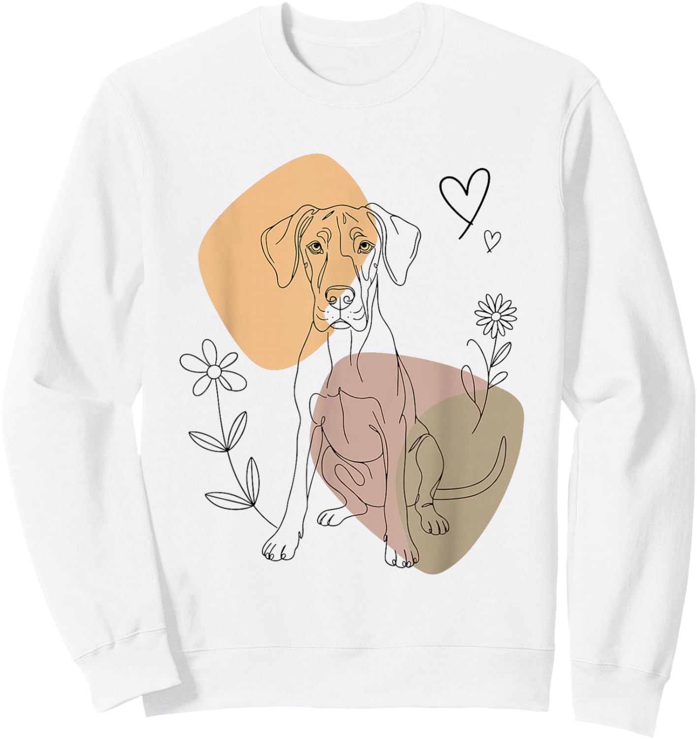 Line Art Great Dane Minimalist Sweatshirt - Sweatshirt | White
