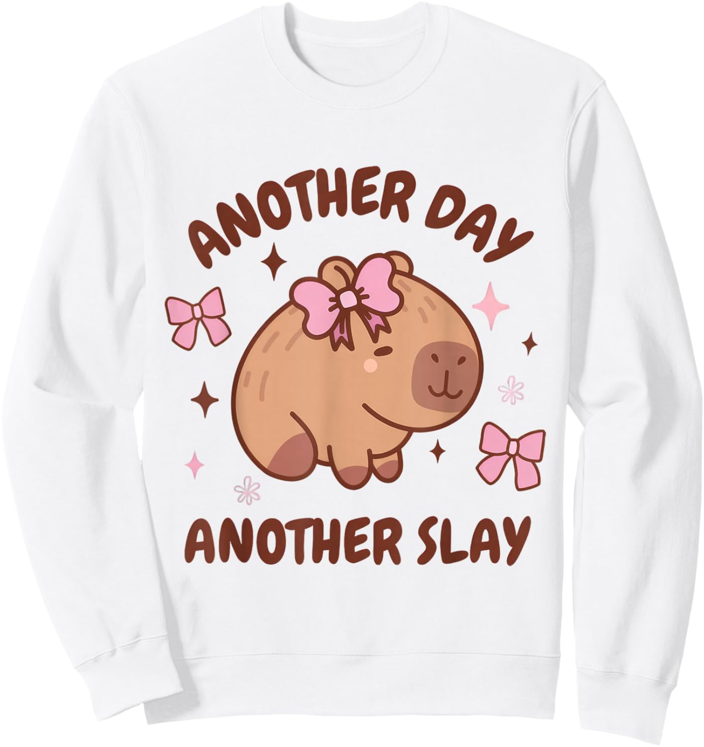 Another Day Another Slay Cute Capybara Lover Kawaii Amine Sweatshirt - Sweatshirt | White