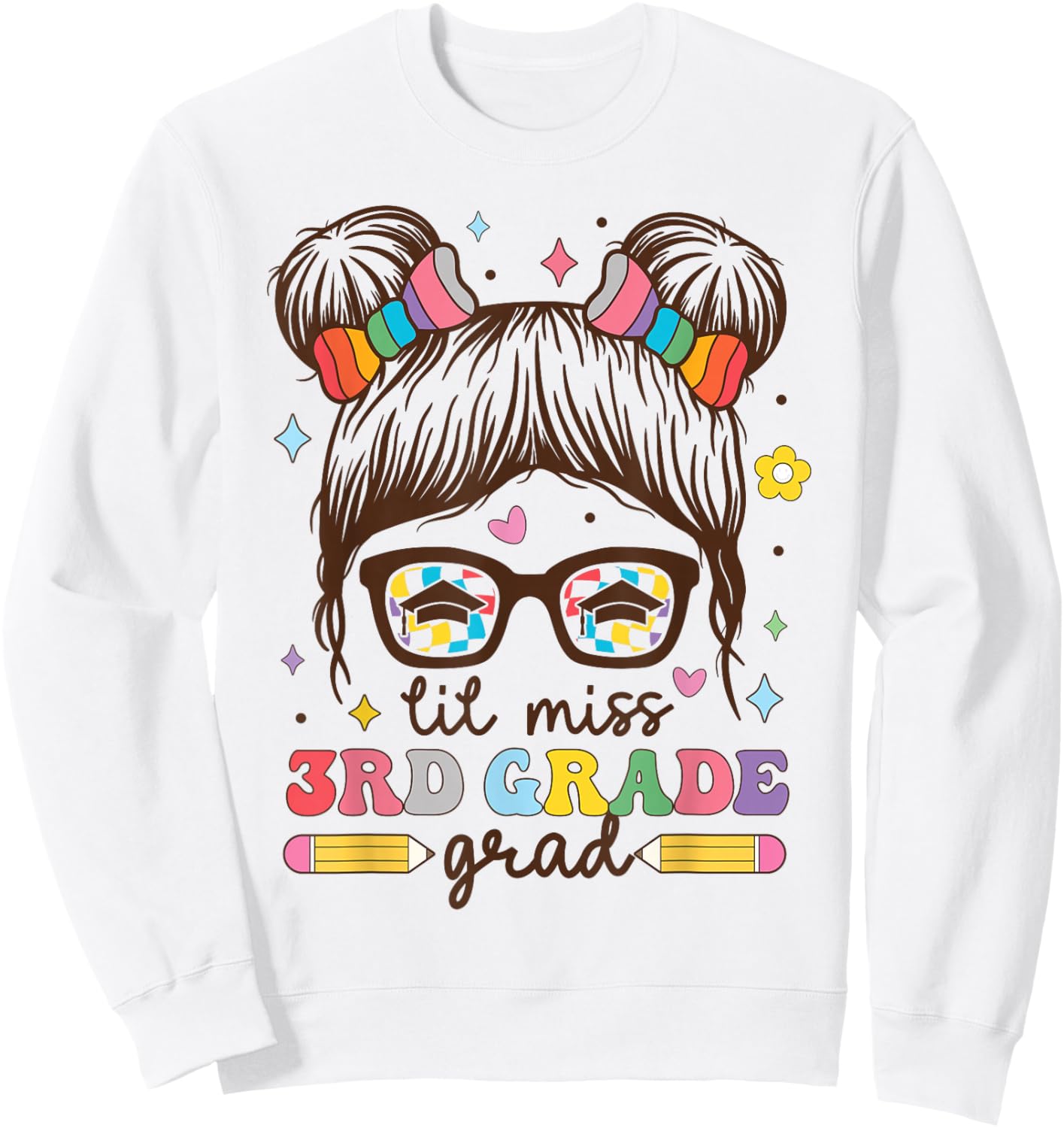 Lil Miss 3rd Grade Grad Graduation Last Day of School Girl Sweatshirt - Sweatshirt | White