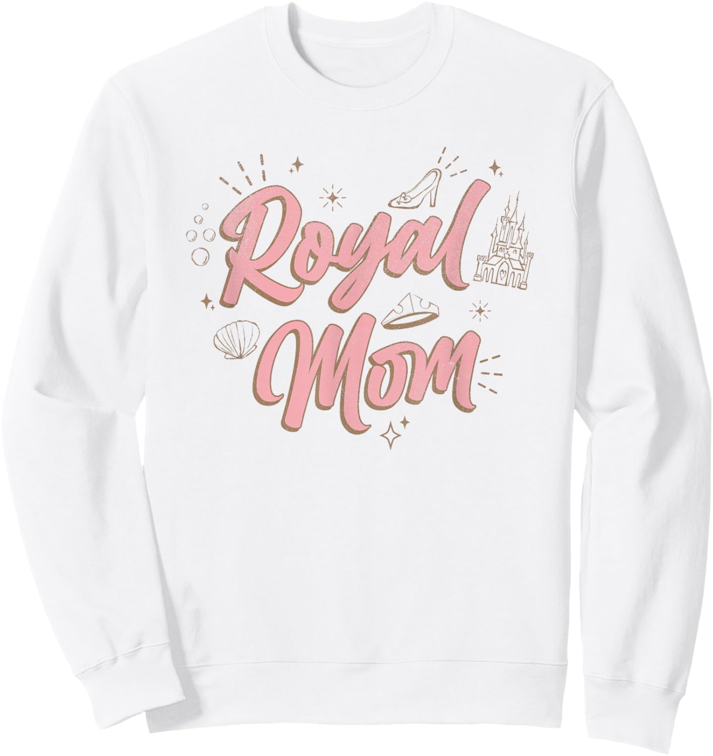Disney Princess Mother's Day Royal Mom Distressed Sweatshirt - Sweatshirt | White